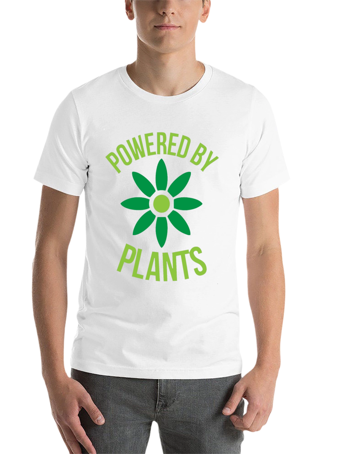 Black Powered By Plants Graphic Tee - Vegan T-Shirt view 14