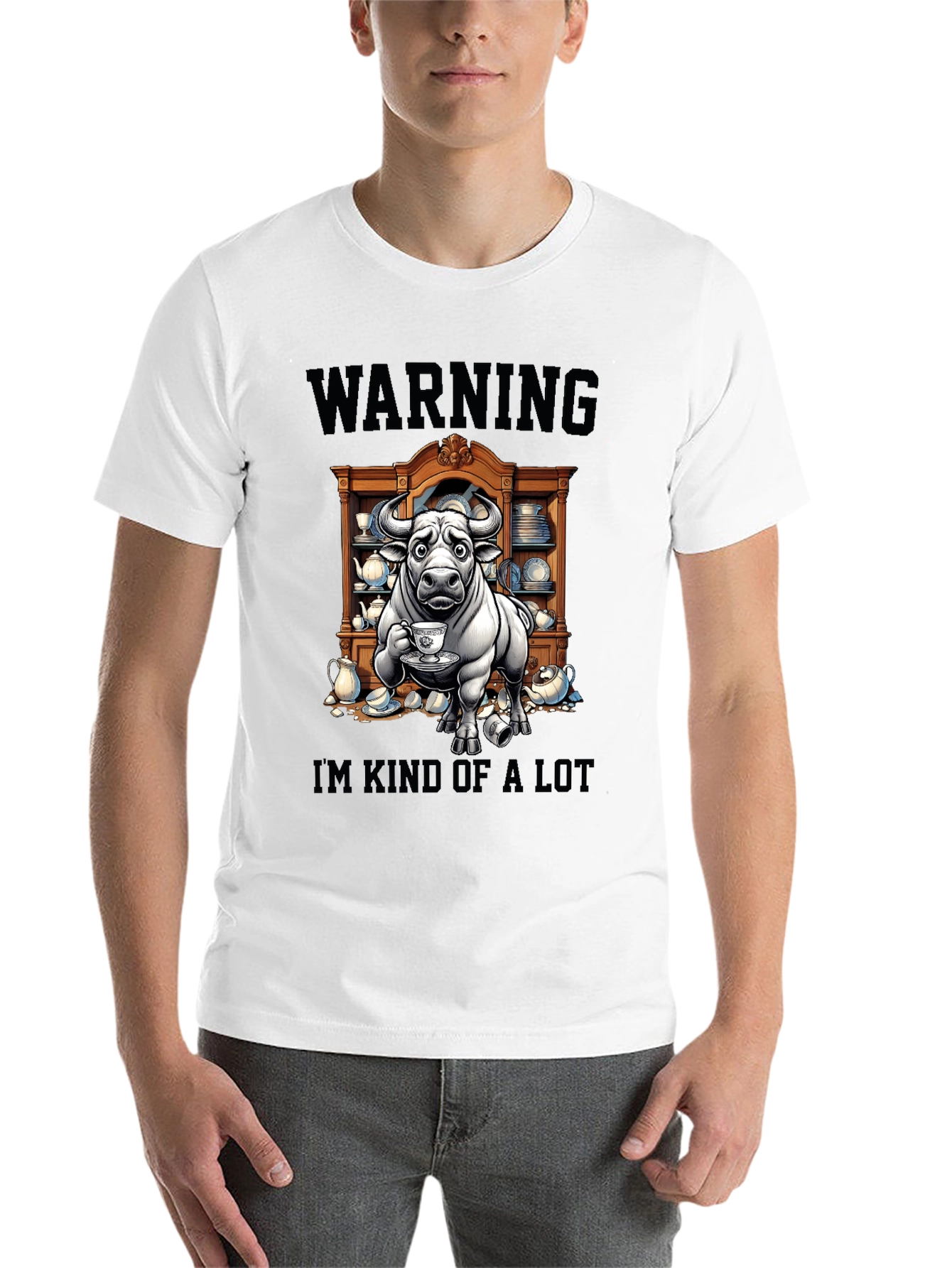 Black Warning I'm Kind of a Lot Graphic T-Shirt view 14
