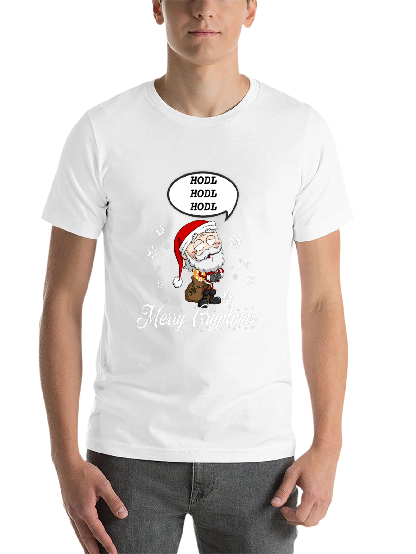 Black Merry Cryptmas HODL Santa Tee view 14