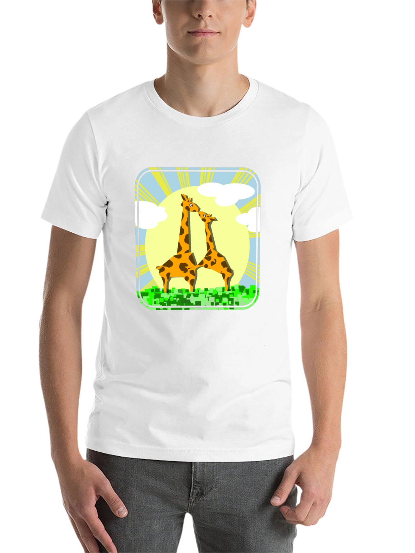 Black Giraffe Graphic Tee - Black Cotton T-Shirt view 14