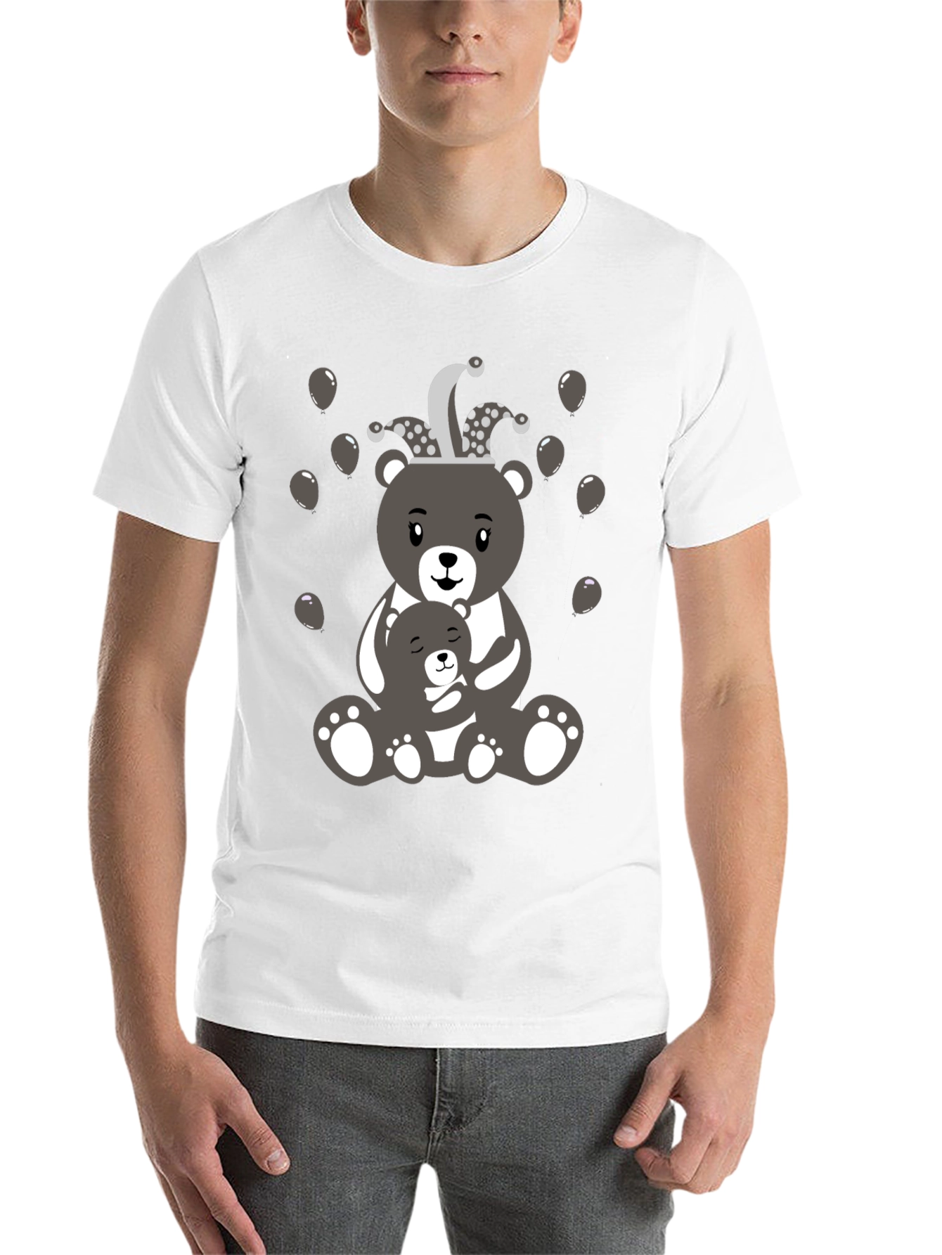 Black Cute Bear Family T-Shirt view 14