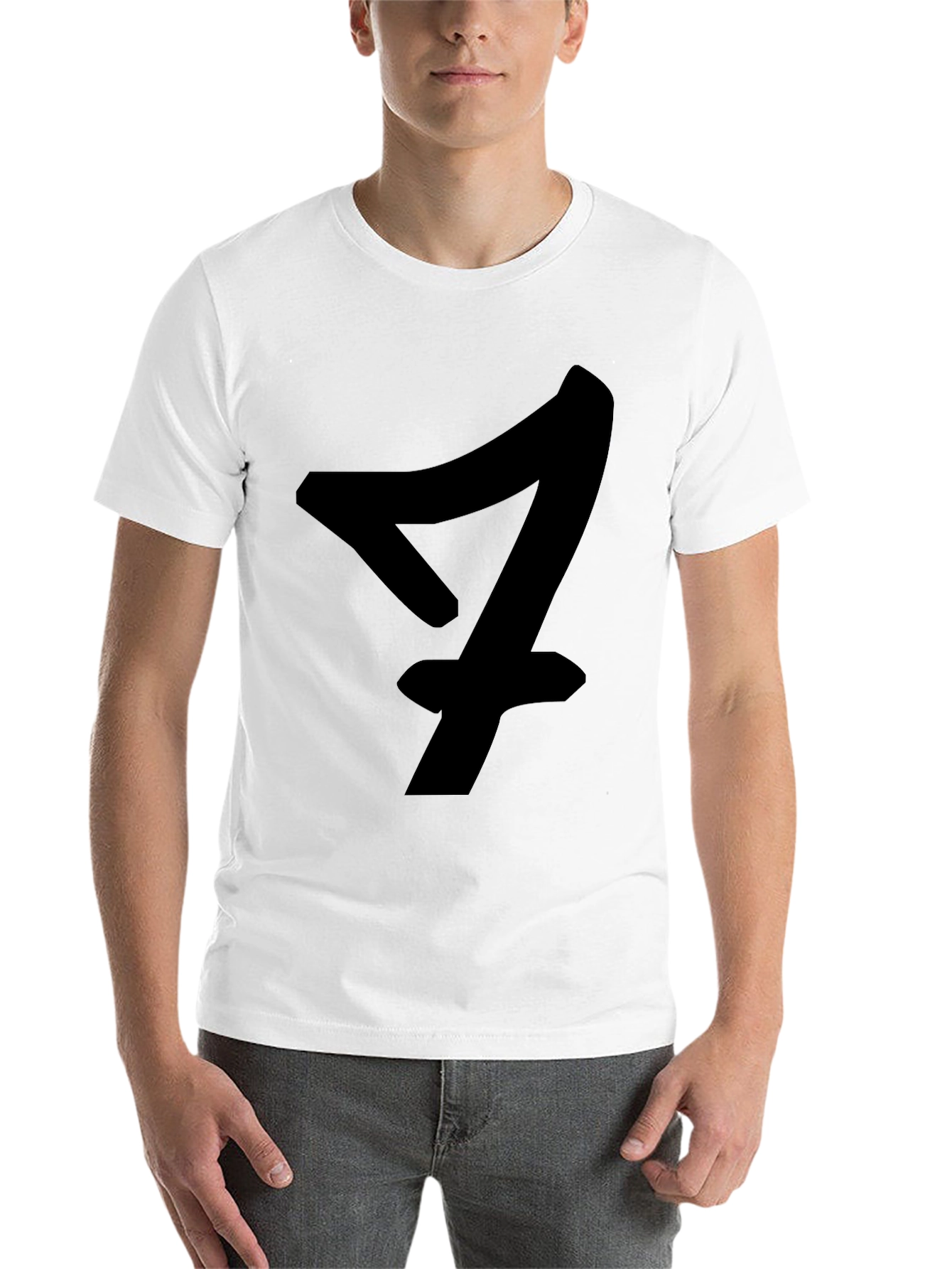 Black Black T-Shirt with Bold Number Seven Design view 14