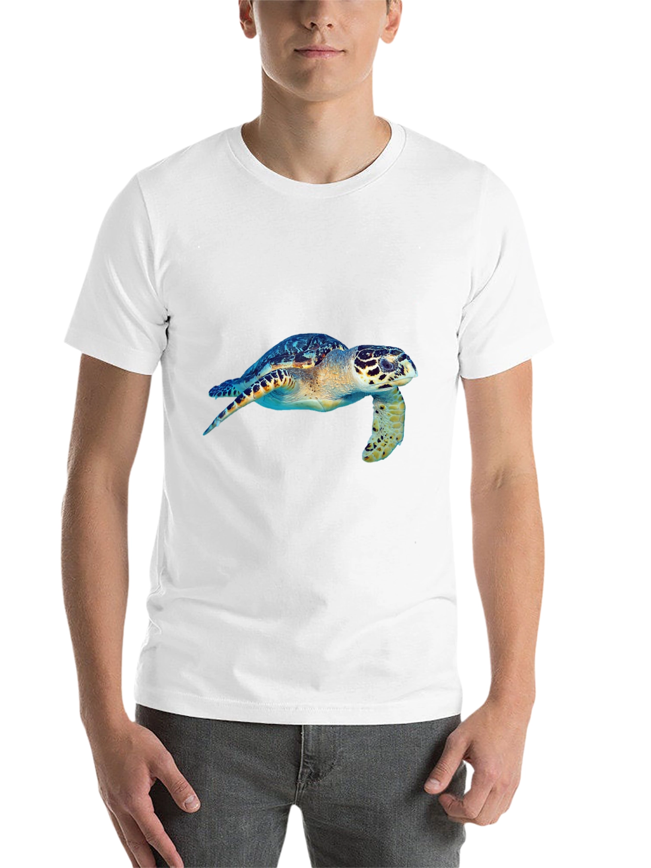 Black Sea Turtle Graphic Tee - Black Cotton Blend view 14