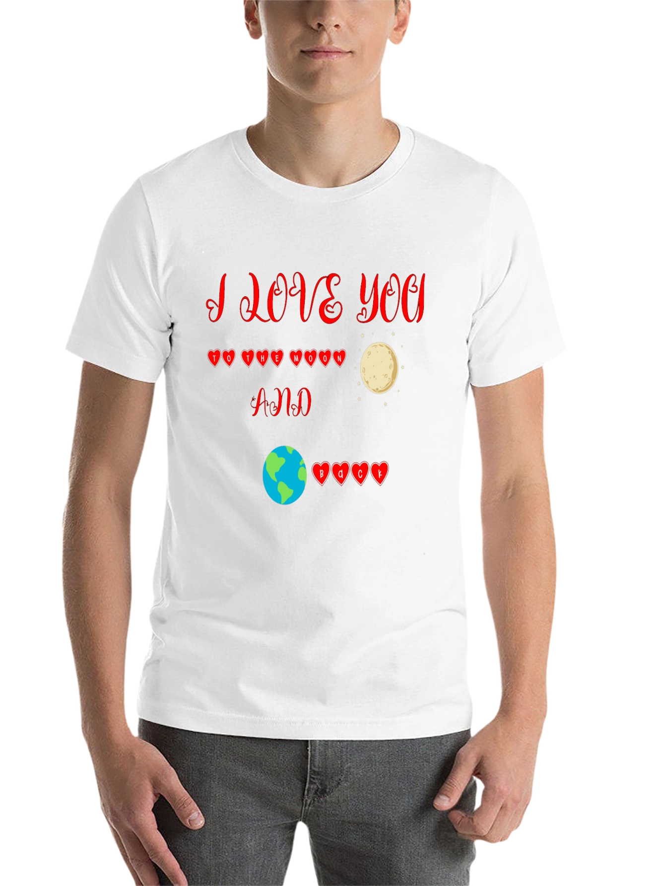 Black I Love You to the Moon and Back T-Shirt view 14