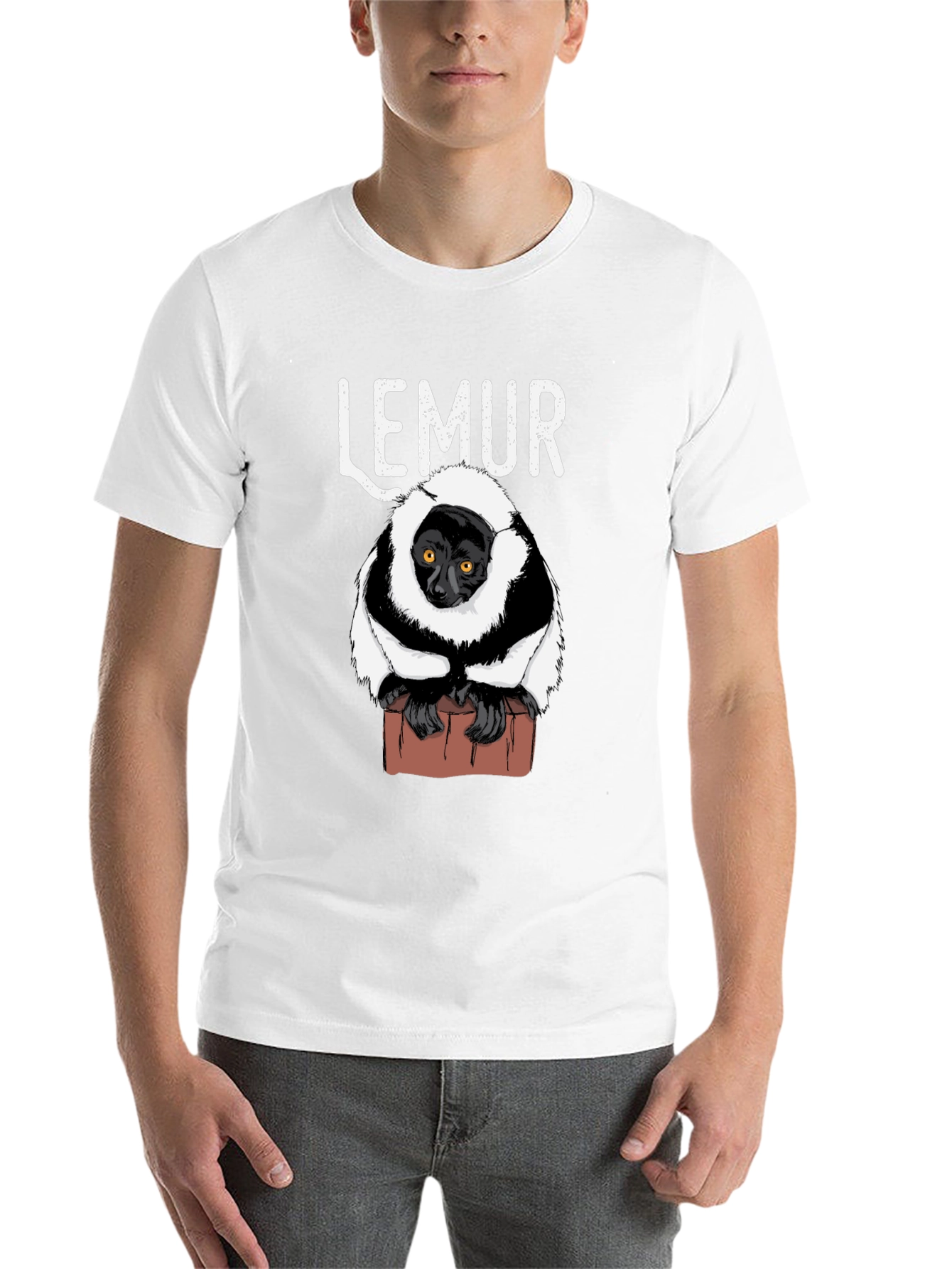 Black Lemur Graphic Print Black T-Shirt view 14