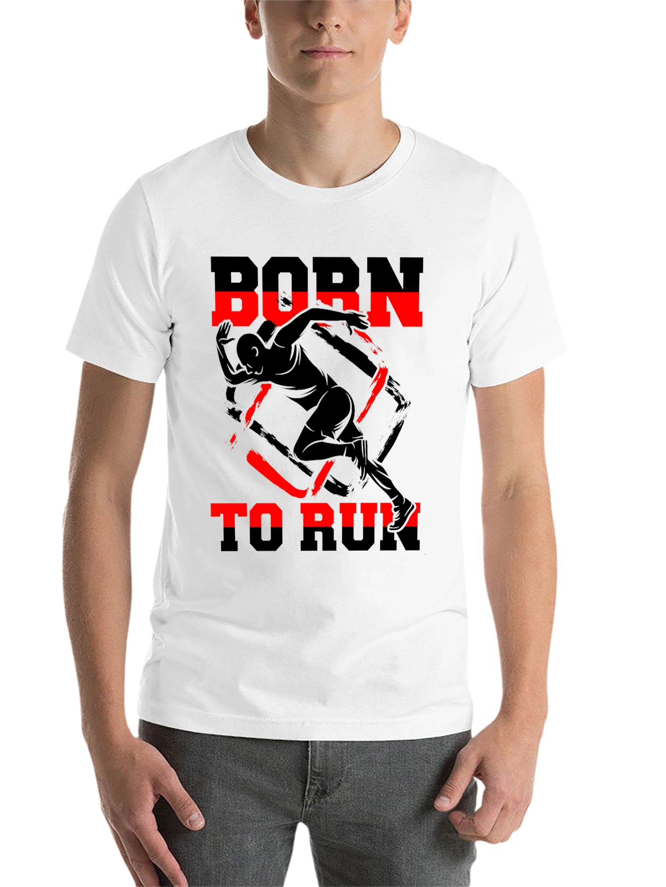 Black Born to Run Graphic Tee - Black Cotton T-Shirt view 14