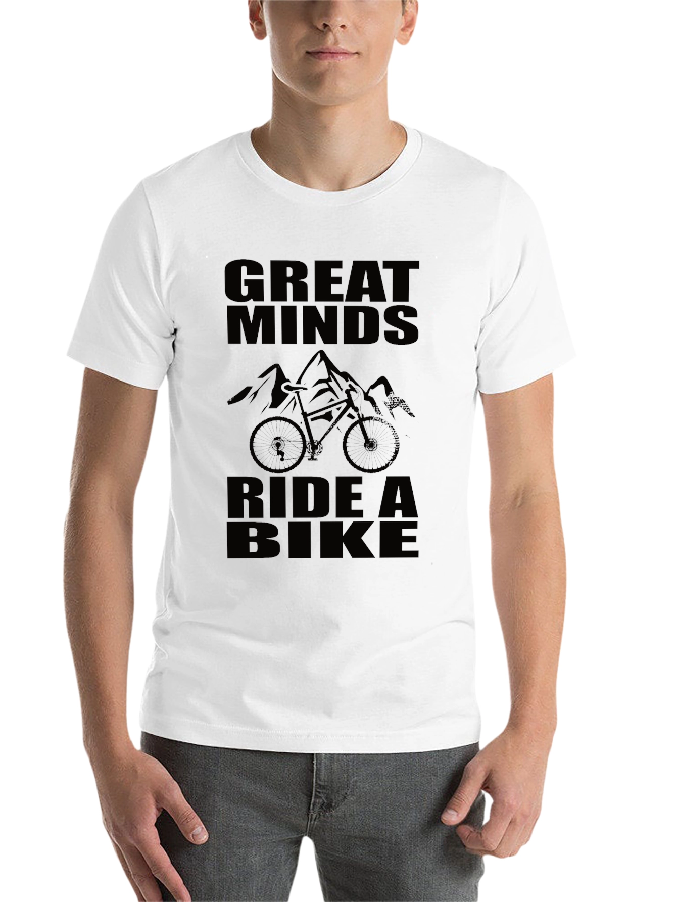 Black Great Minds Ride a Bike Black Graphic T-Shirt view 14