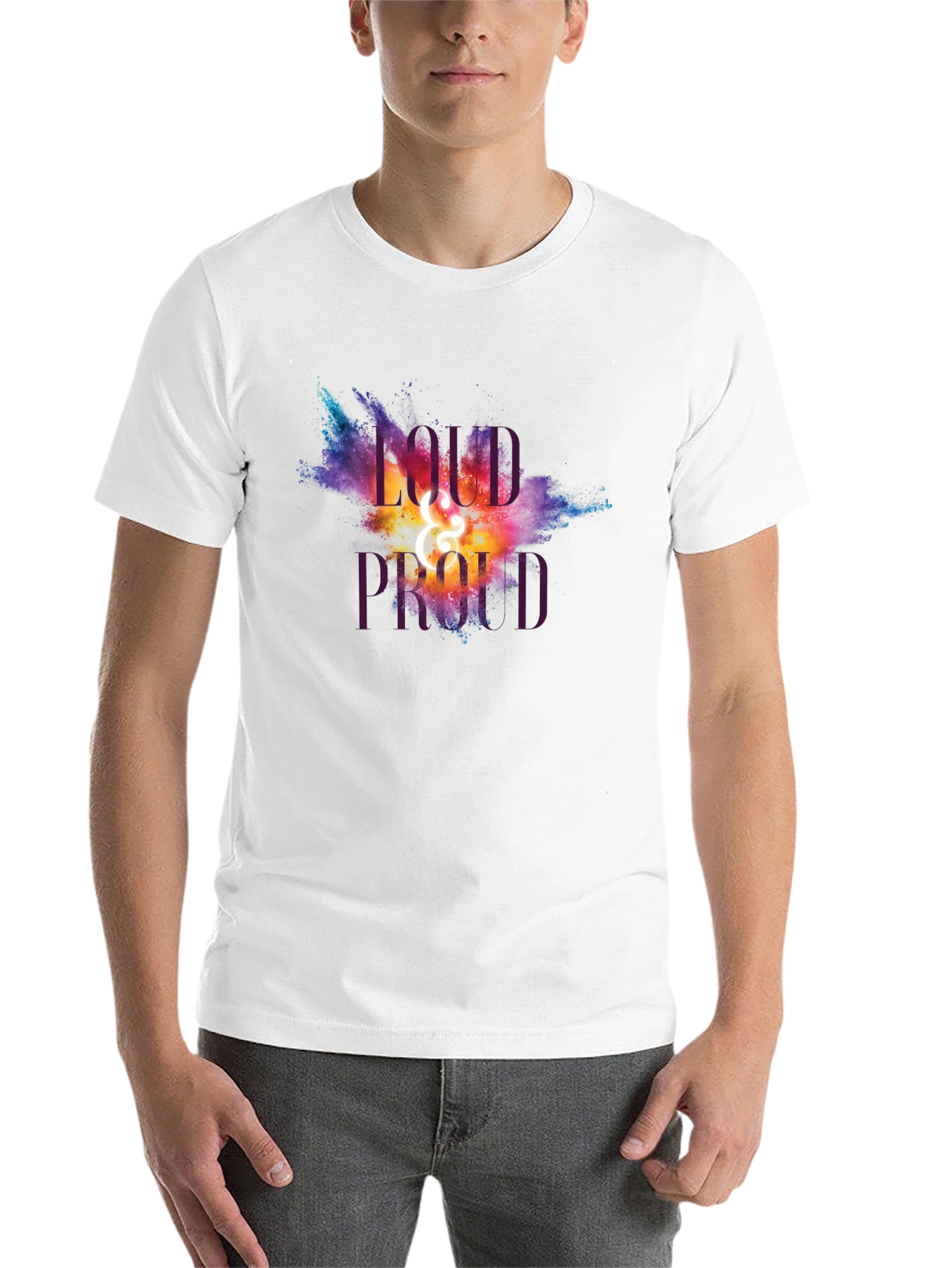 Black Loud and Proud Graphic T-Shirt - Unisex view 14