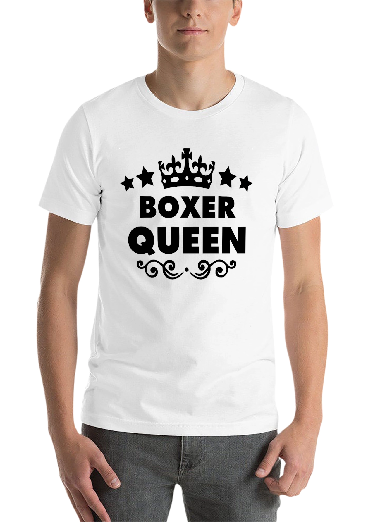 Black Boxer Queen Crown Graphic Tee - Black view 14