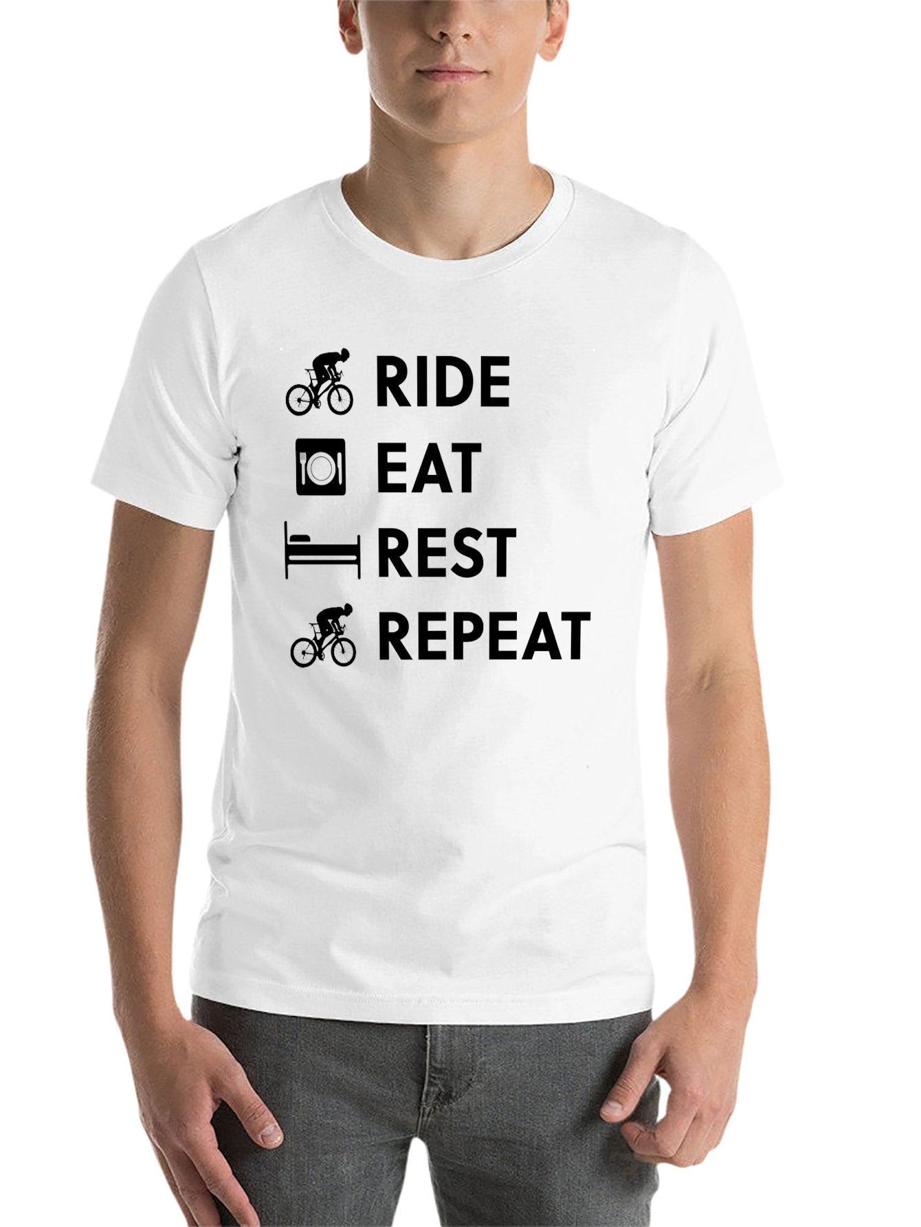 Black Ride Eat Rest Repeat Cycling T-Shirt view 14