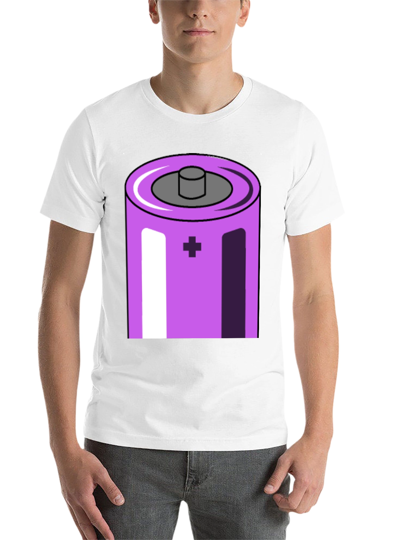 Black Battery Graphic Tee - Mens Novelty T-Shirt view 14