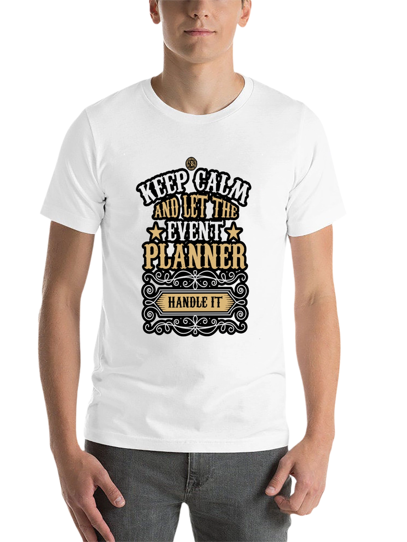 Black Keep Calm Event Planner Graphic Tee view 14