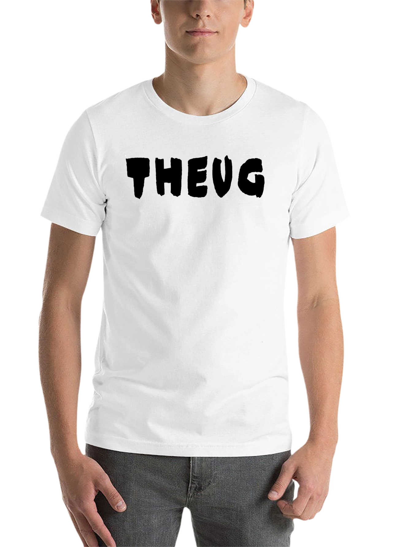 Black Men's Black "THEUG" Graphic T-Shirt view 14