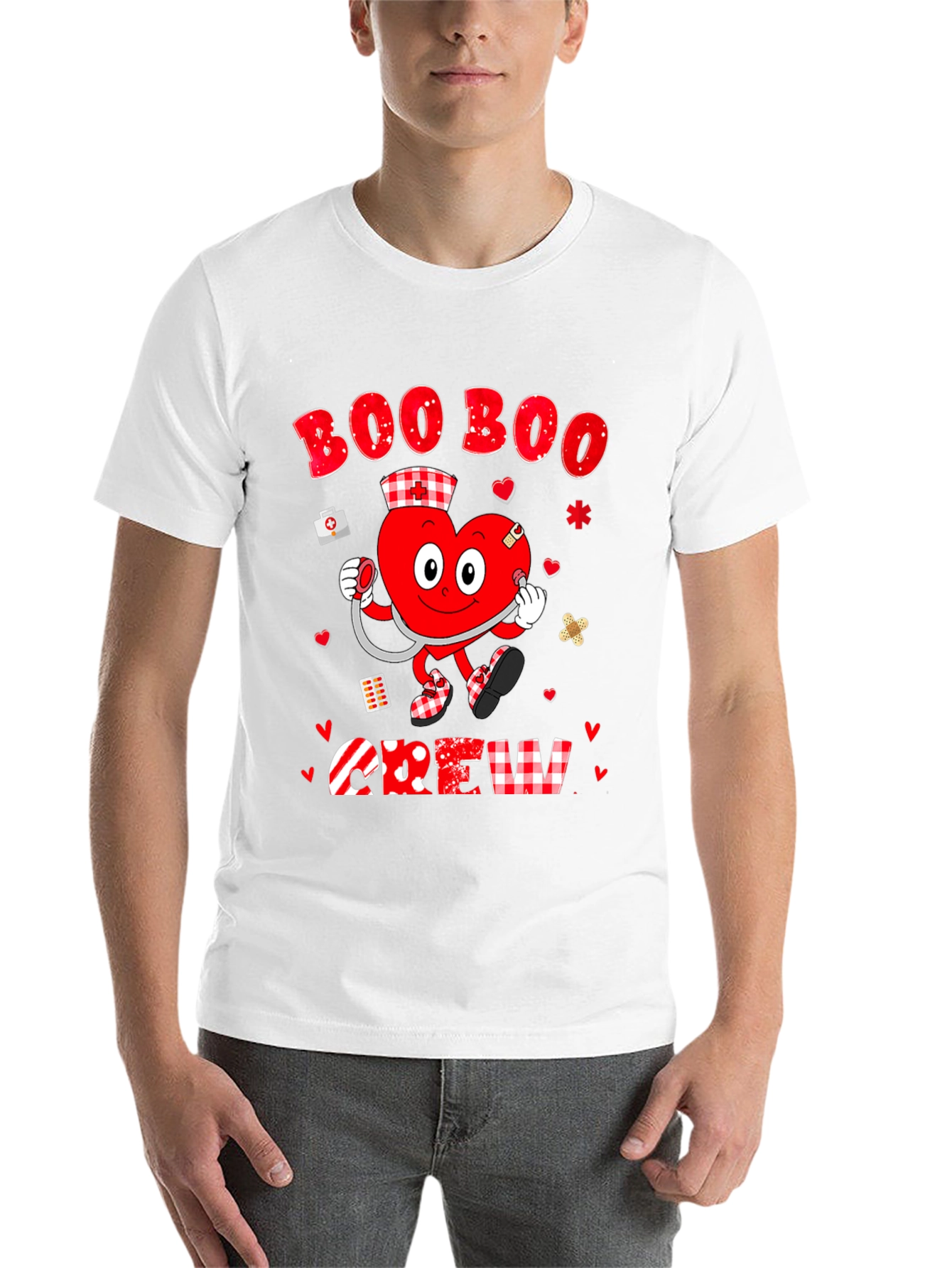 Black Boo Boo Crew Valentine's Day Graphic Tee view 14