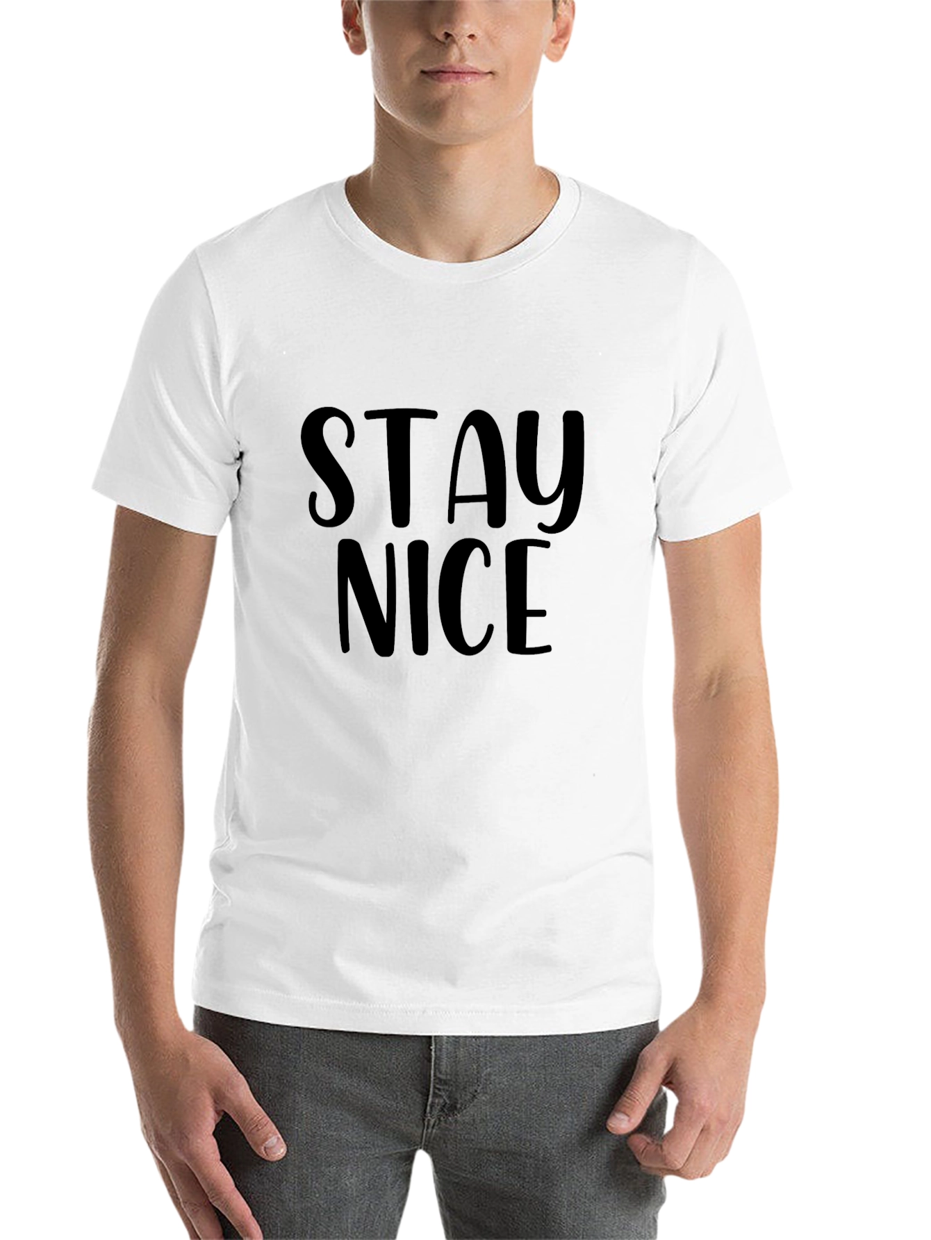 Black Stay Nice Black Graphic T-Shirt view 14