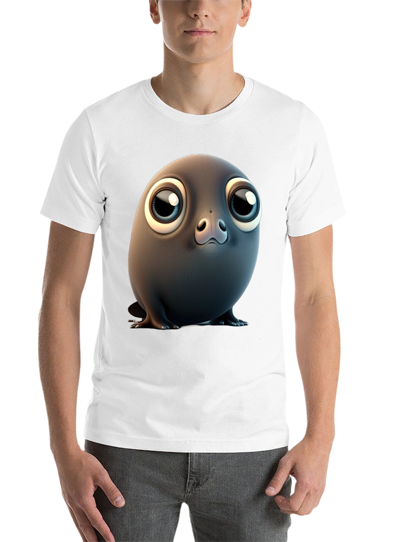 Black Seal Pup Graphic Tee - Black Cotton Blend view 14