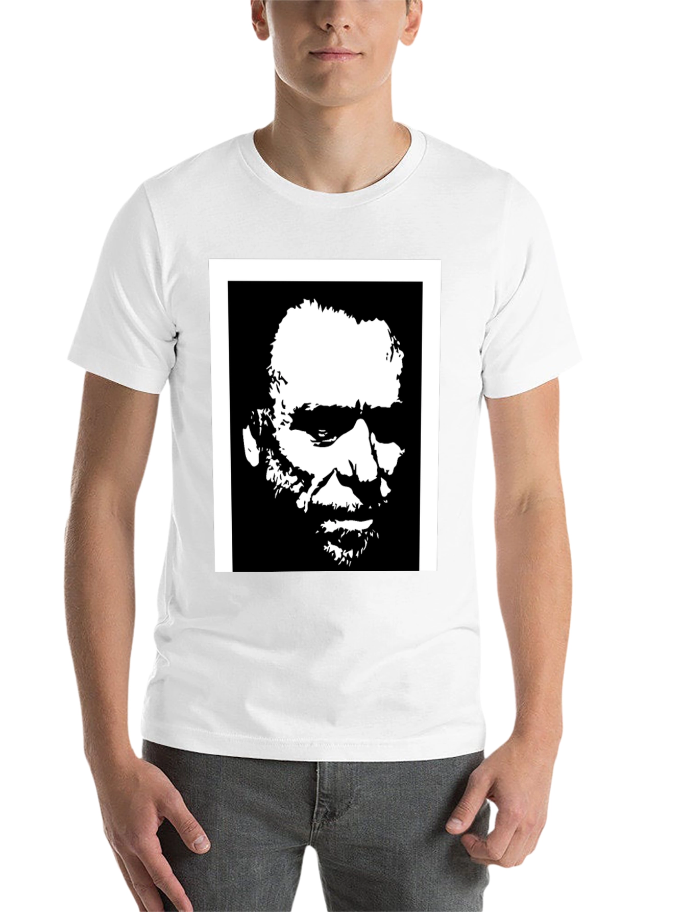 Black Black T-Shirt with Portrait Graphic view 14