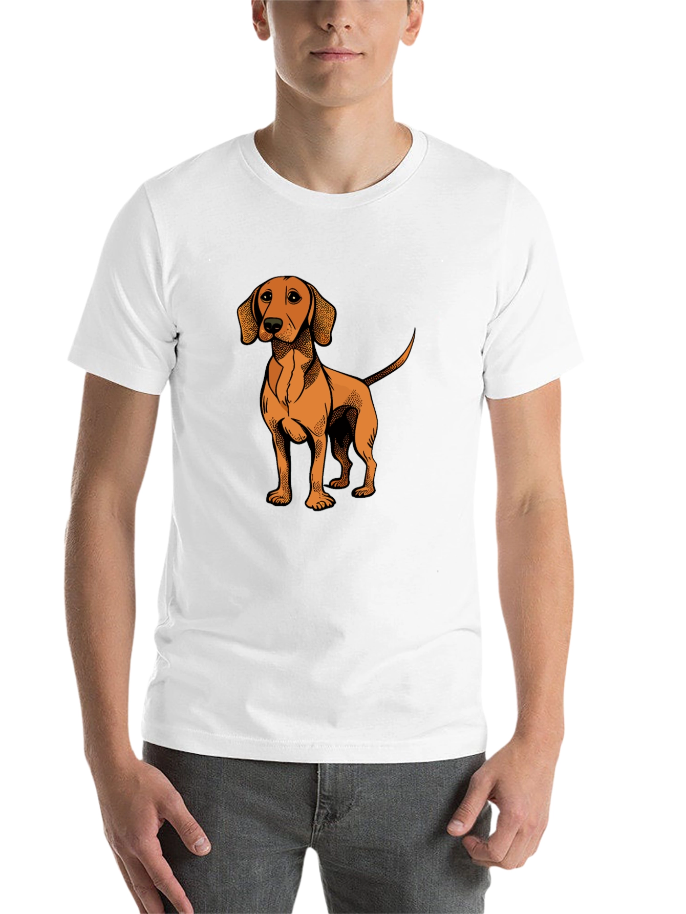 Black Dog Graphic T-Shirt - Men's Black Cotton Tee view 14