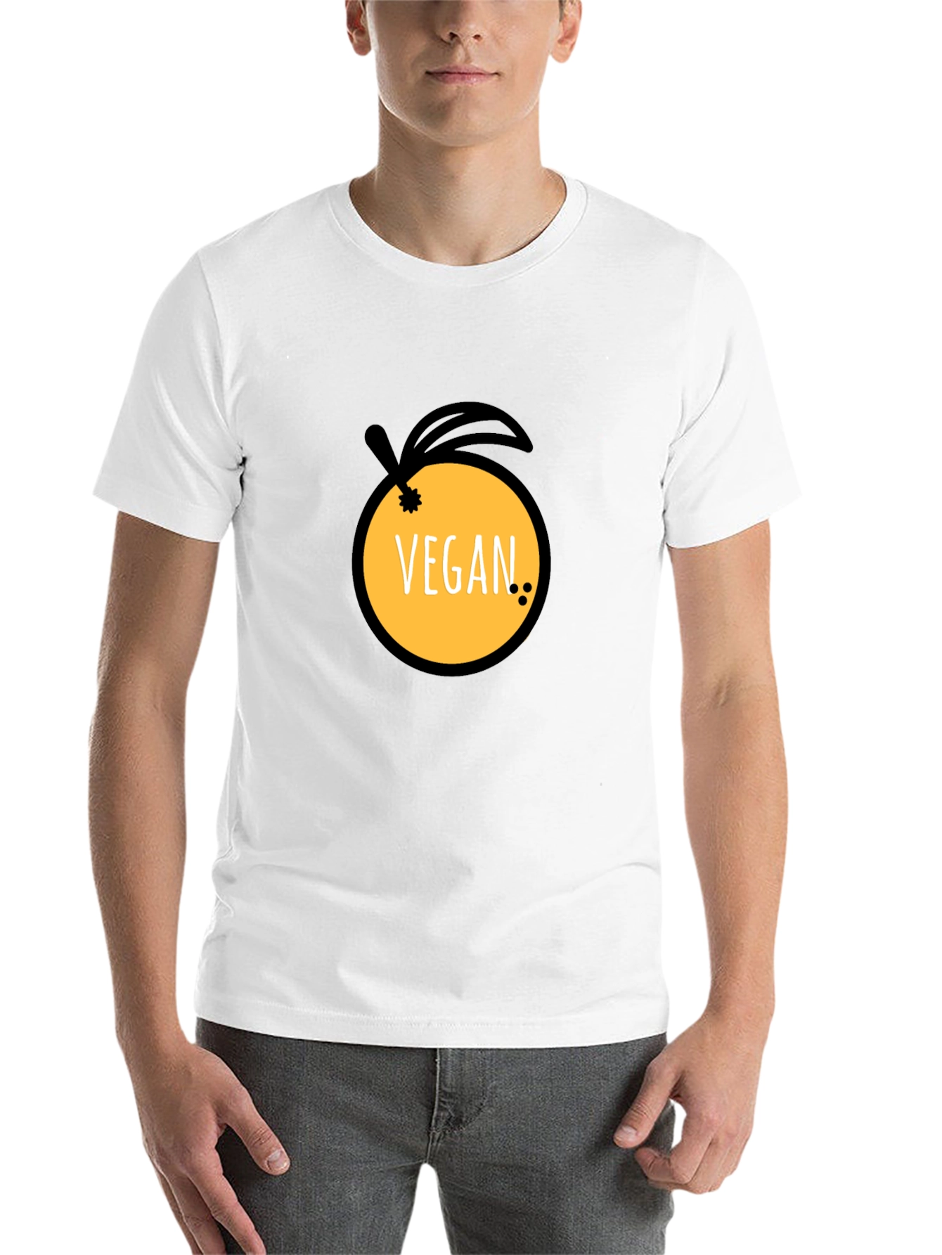 Black Vegan Orange Graphic Tee view 14