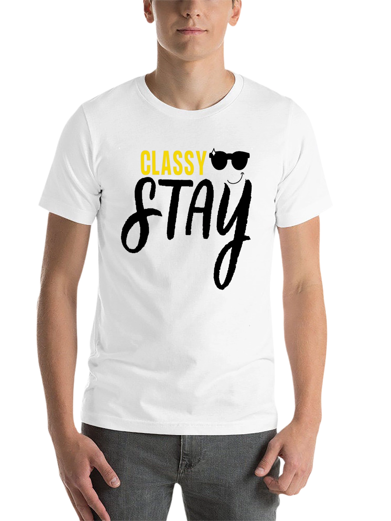 Black Classy Stay Black Graphic T-Shirt view 14