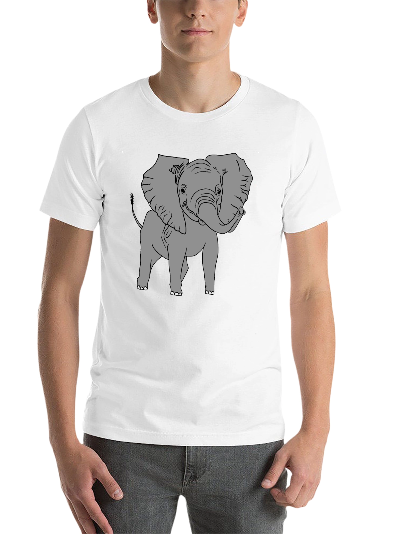 Black Elephant Graphic T-Shirt - Black Cotton Tee view 14