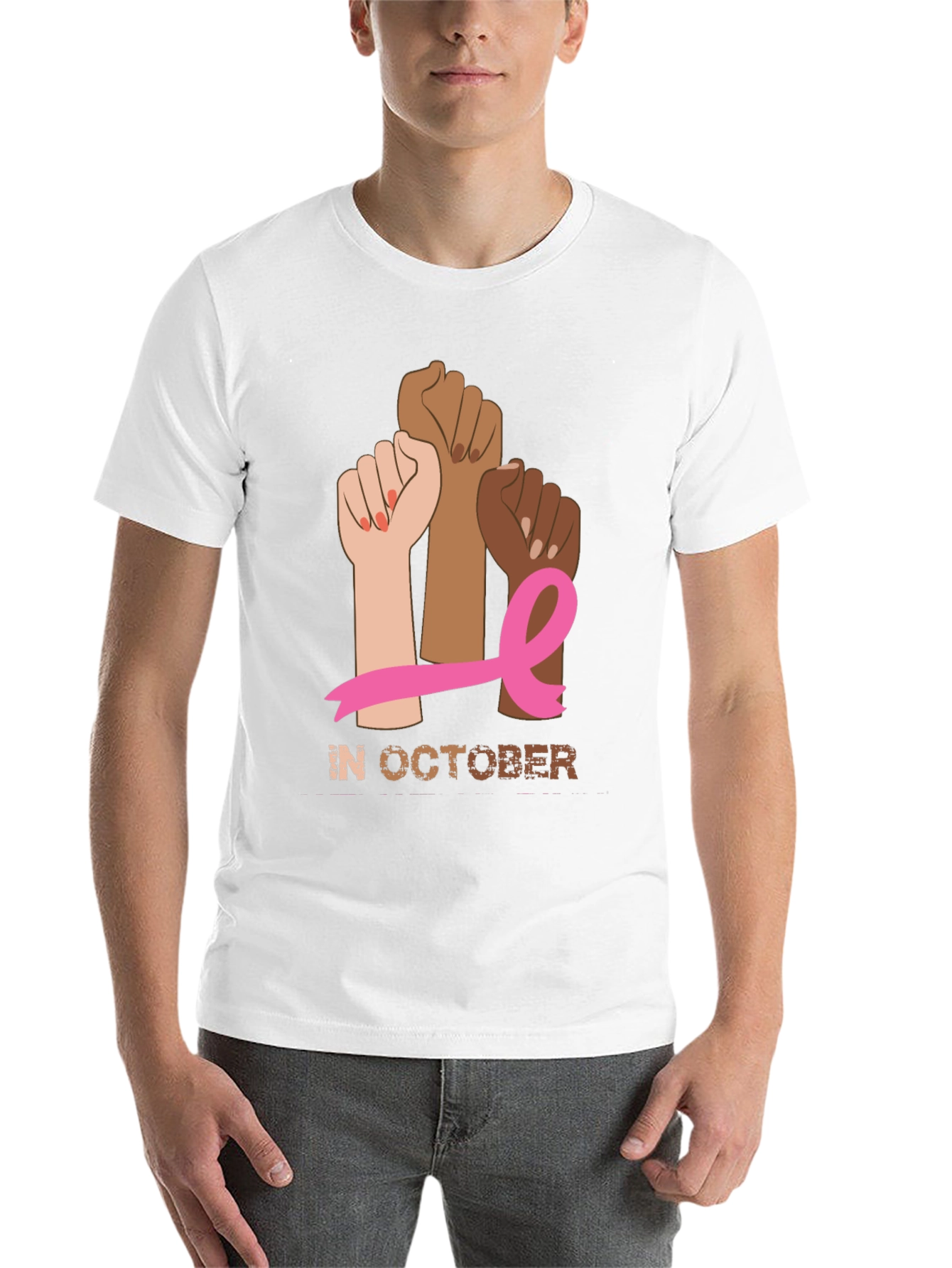 Black Breast Cancer Awareness Month T-Shirt view 14