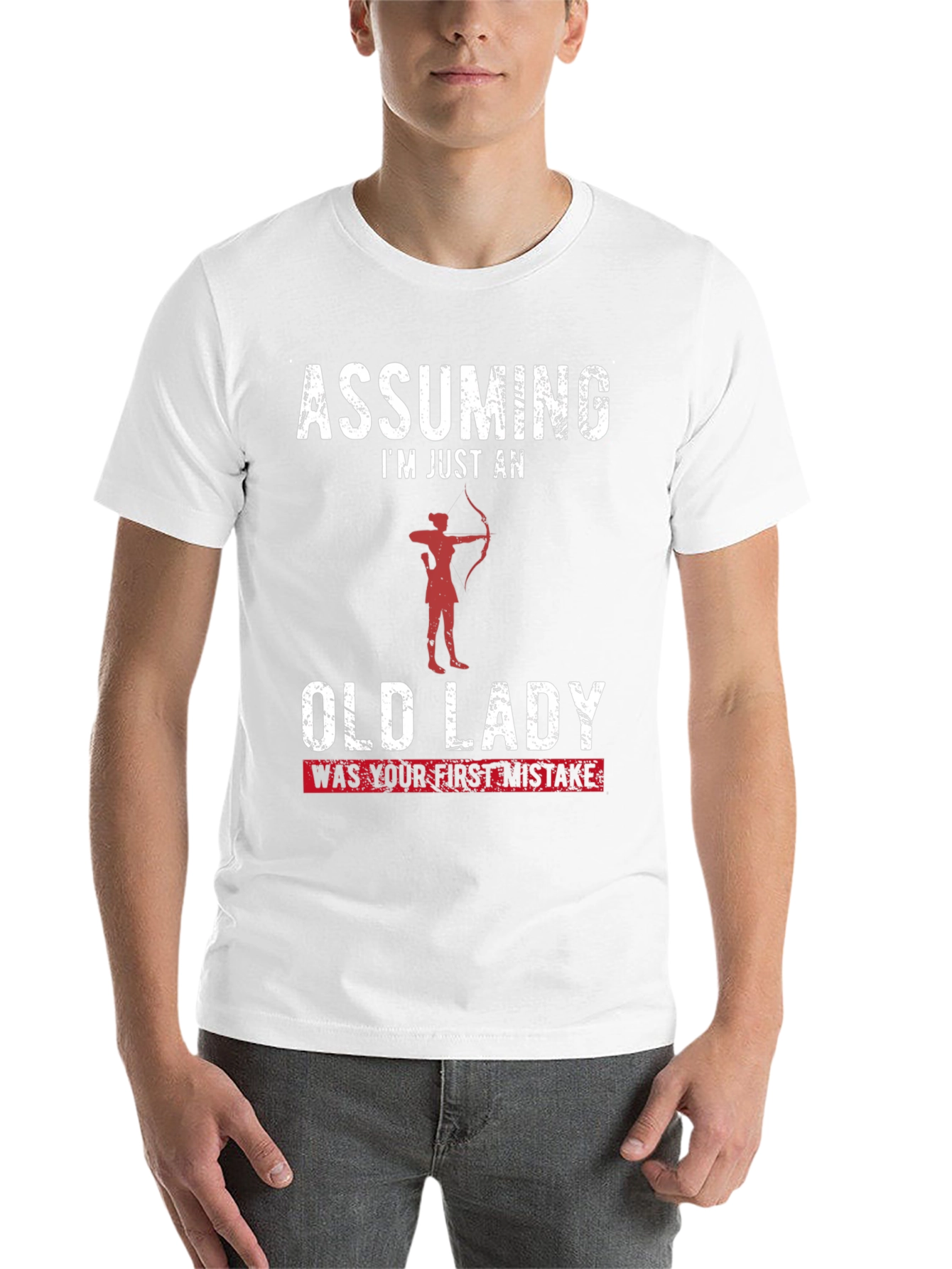 Black Assuming I'm Just an Old Lady Funny T-Shirt view 14