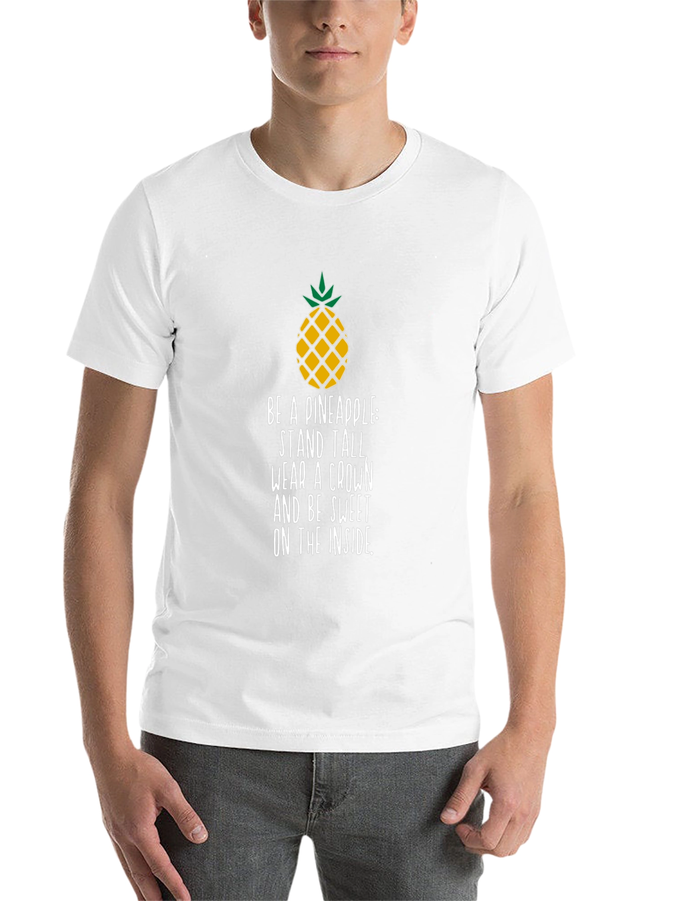 Black Pineapple Inspirational Quote Men's T-Shirt view 14