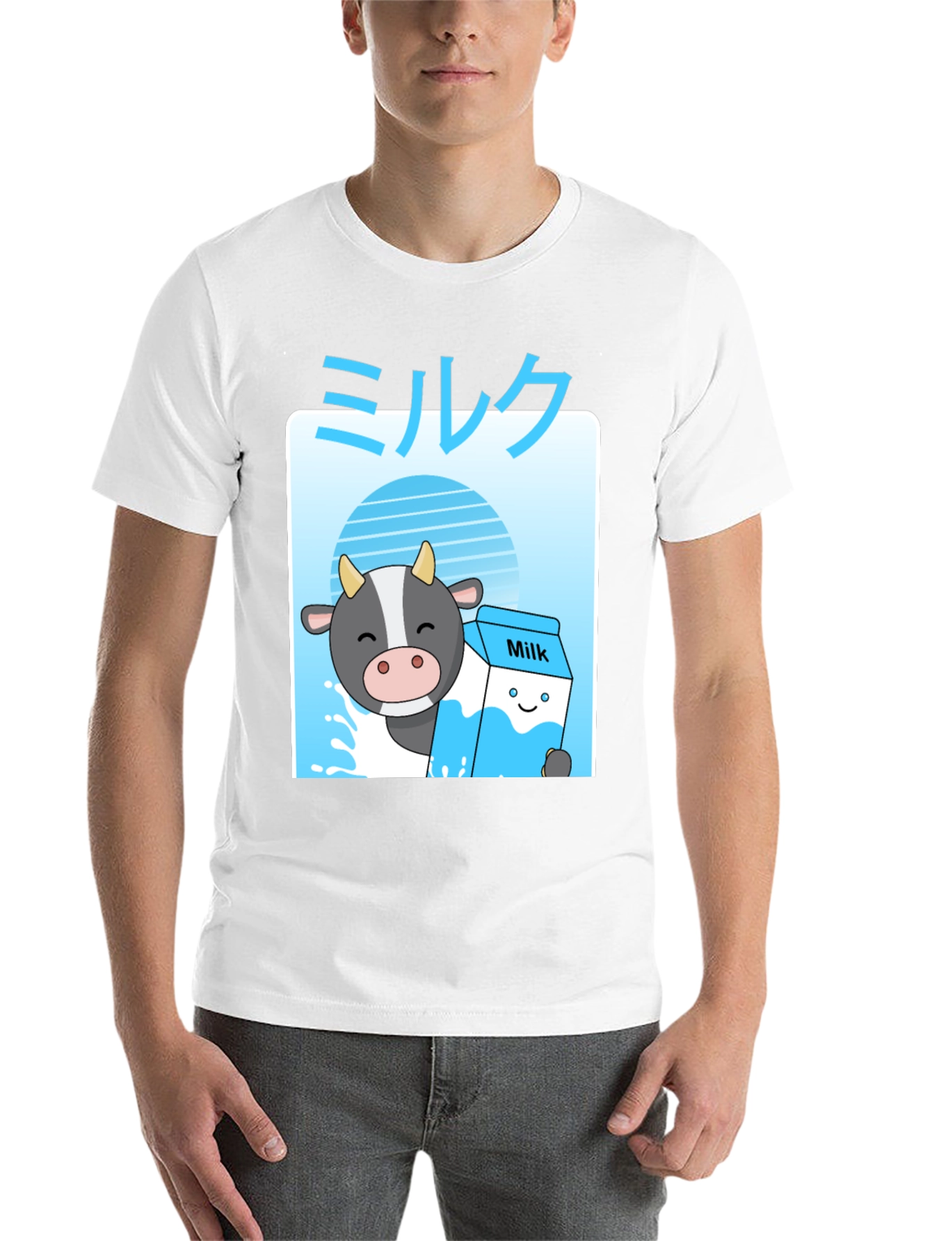 Black Kawaii Milk T-Shirt - Anime Cow Cute Graphic Tee view 14