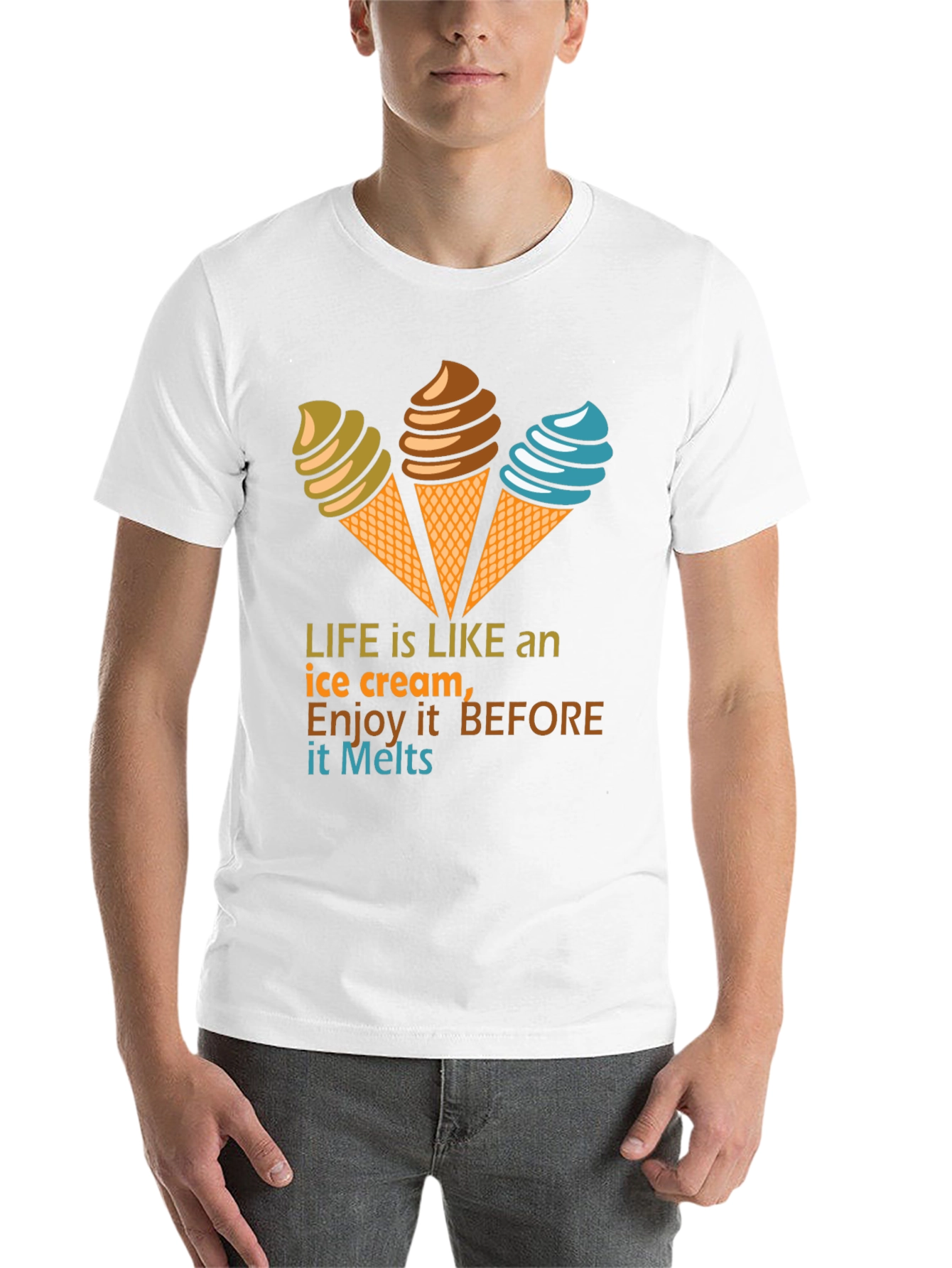 Black Life Is Like an Ice Cream Graphic T-Shirt view 14