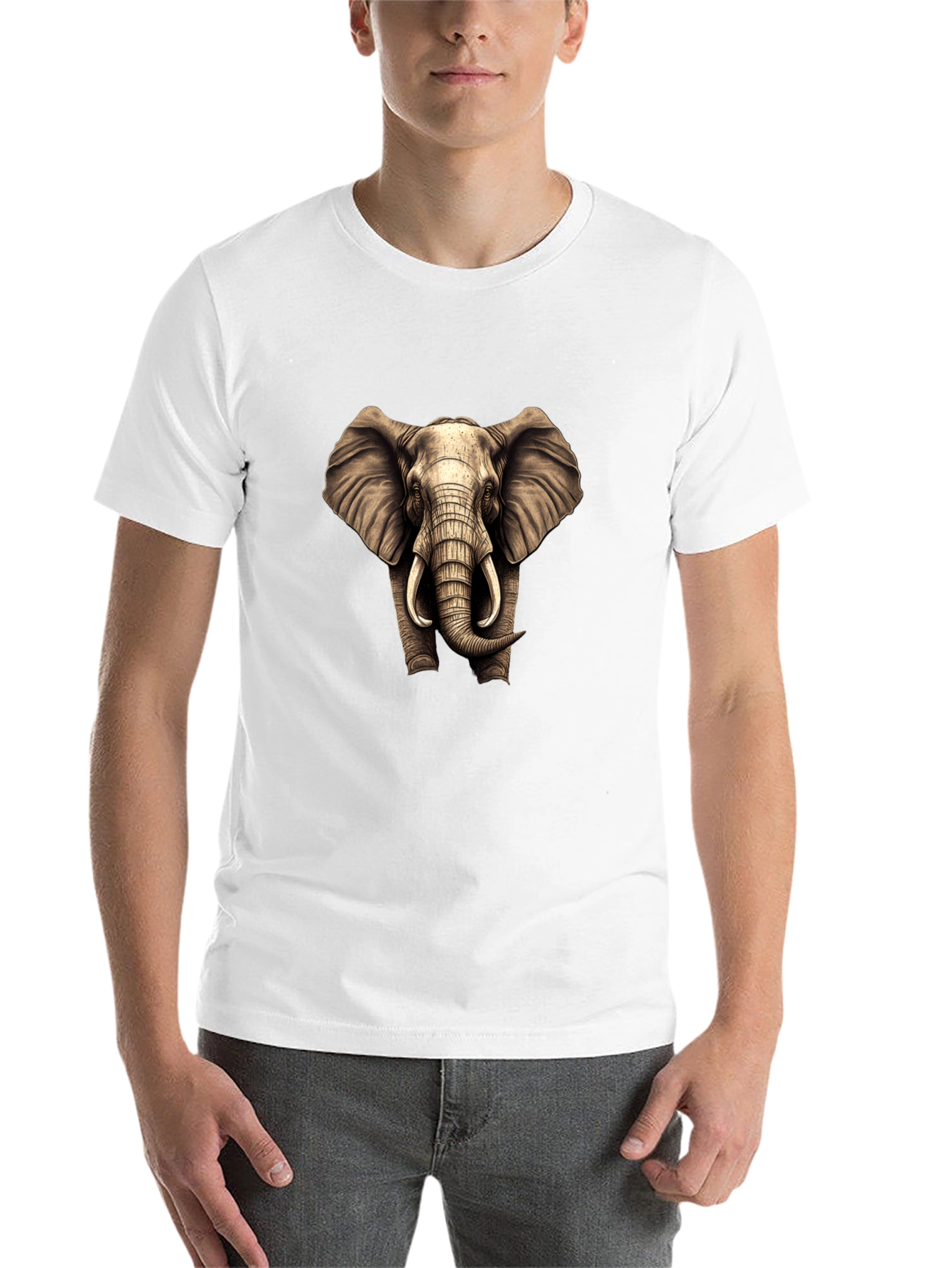 Black Elephant Graphic T-Shirt - Men's Black Tee view 14