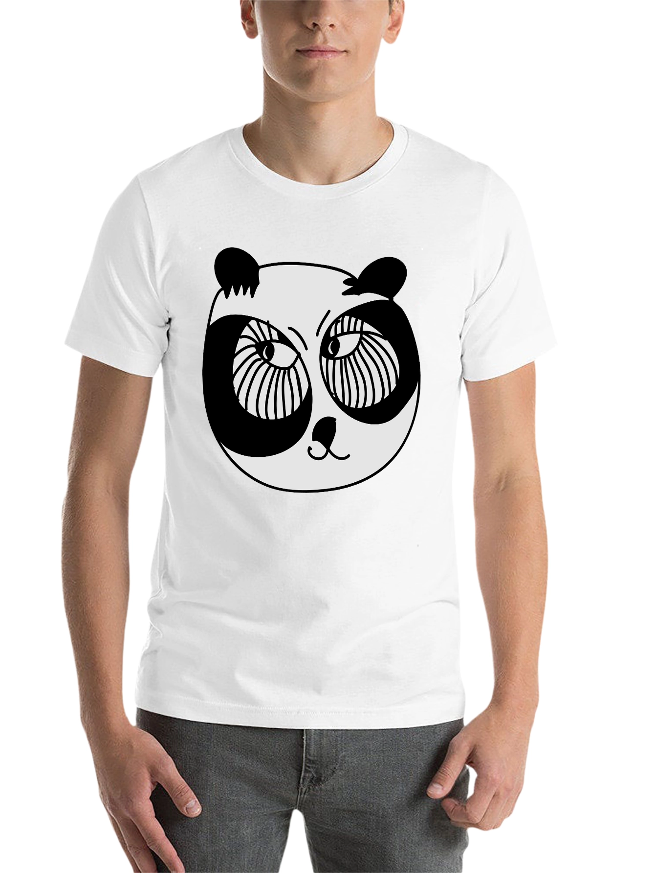 Black Panda Graphic T-Shirt - Black Crew Neck Tee view 14