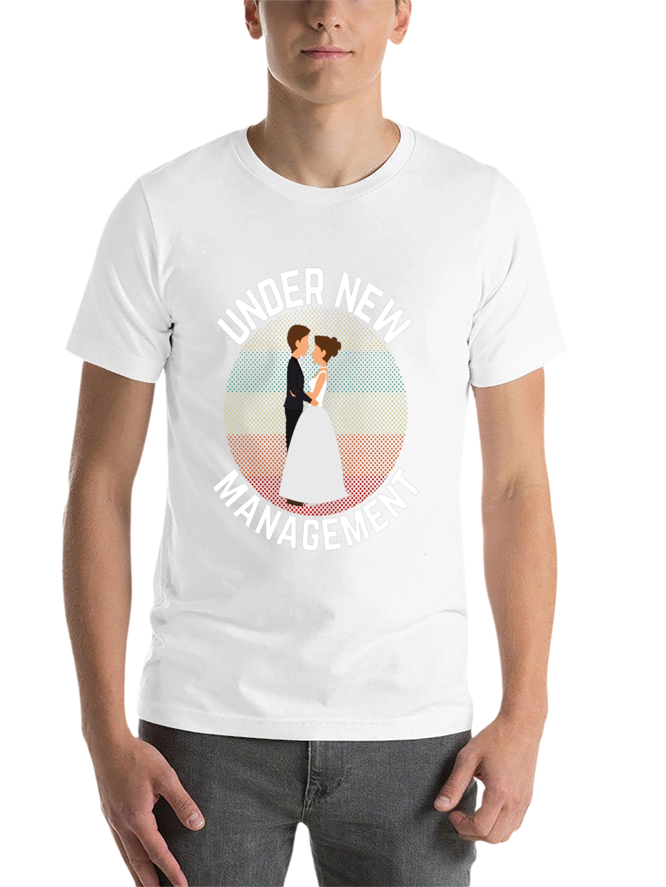 Black Under New Management T-Shirt - Wedding Humor Tee view 14