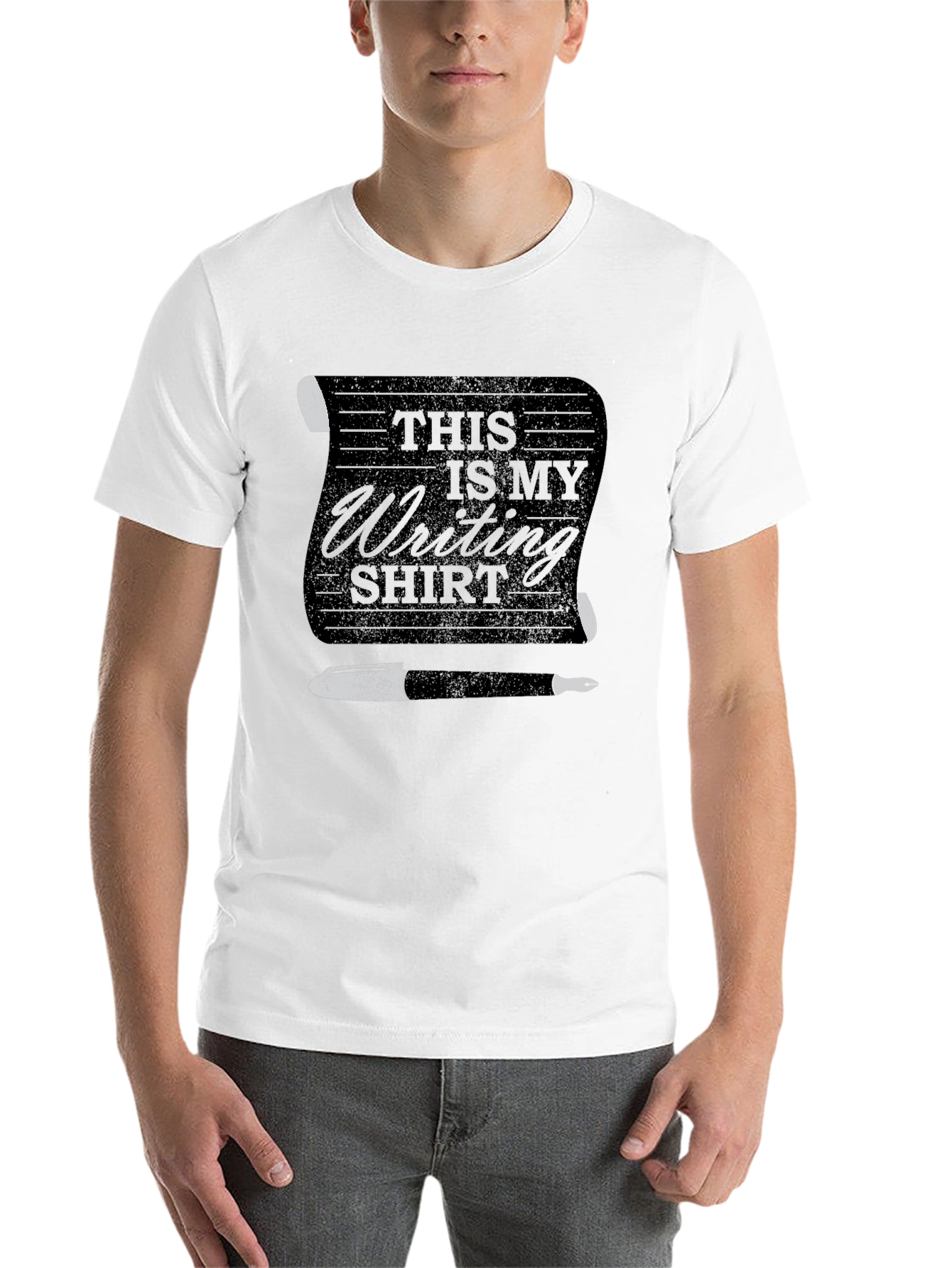 Black This Is My Writing Shirt - Novelty Graphic Tee view 14