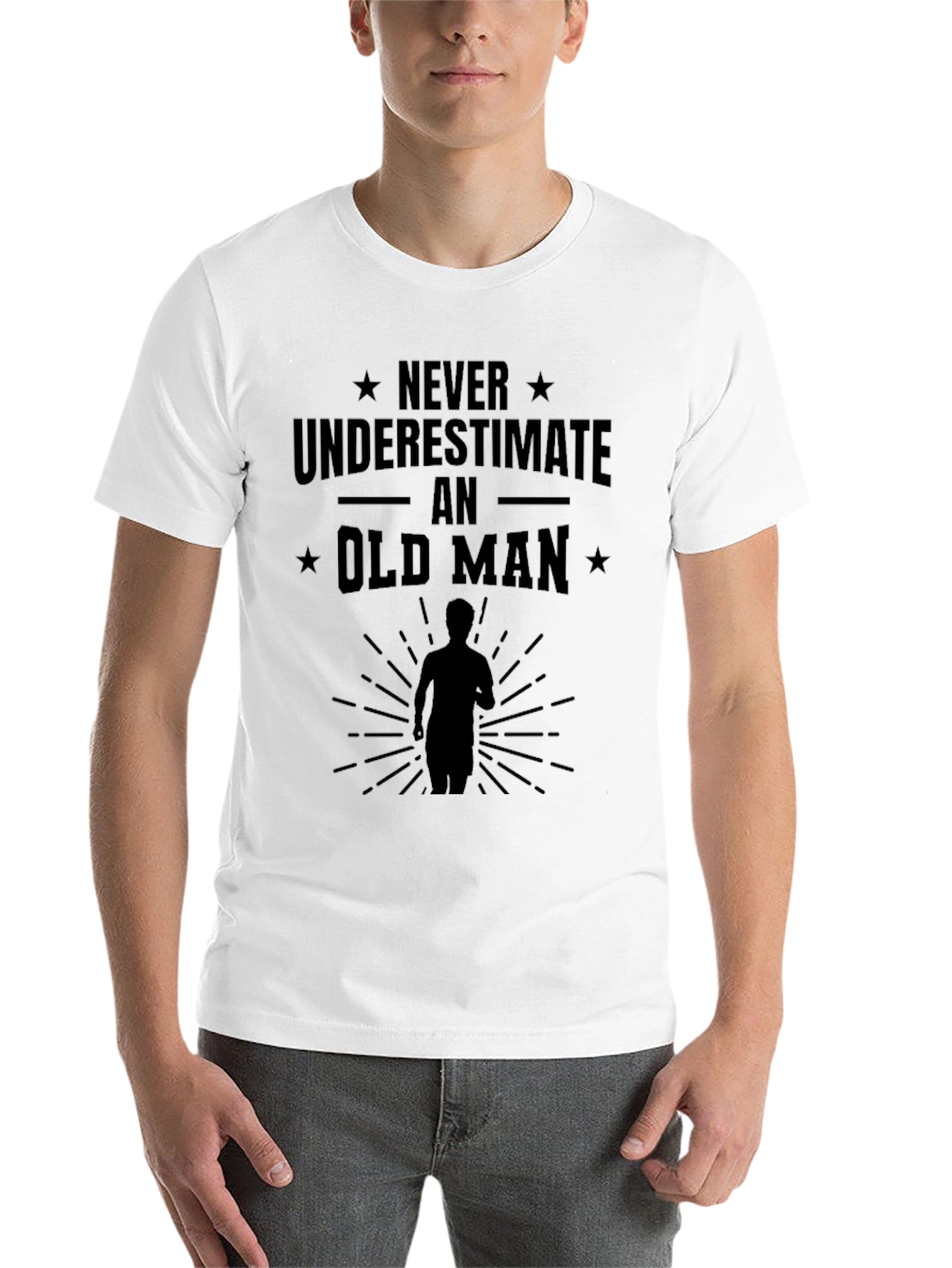 Black Never Underestimate an Old Man T-Shirt view 14
