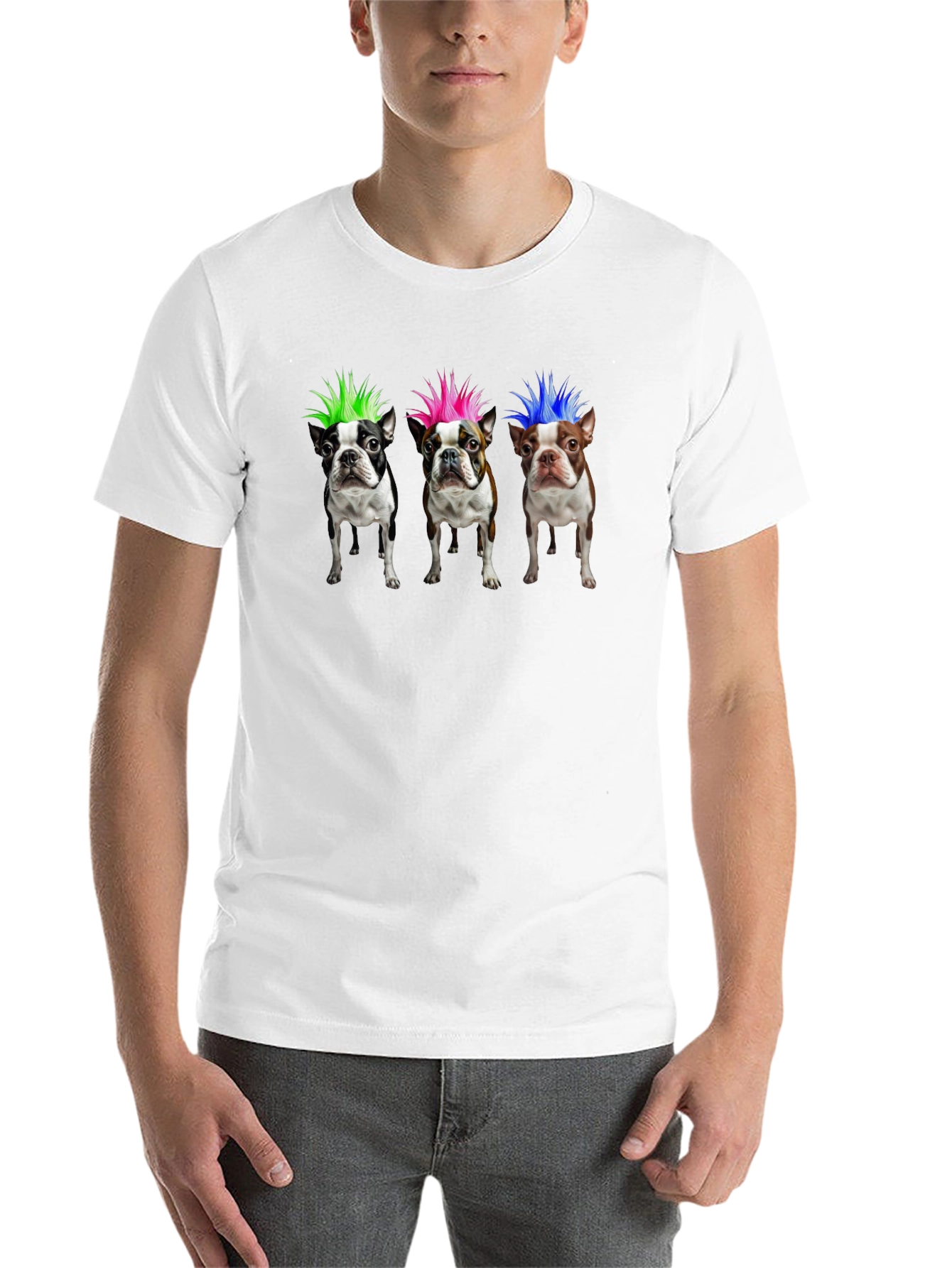 Black Punk Rock Dog T-Shirt: Unique Graphic Tee view 14
