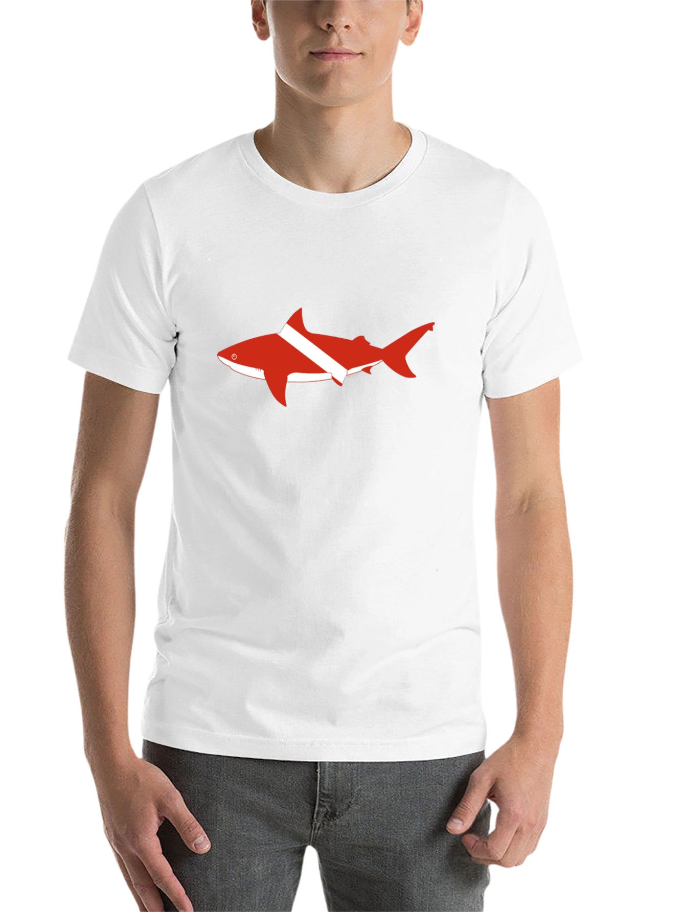 Black Diver Shark T-Shirt - Black Cotton Tee view 14