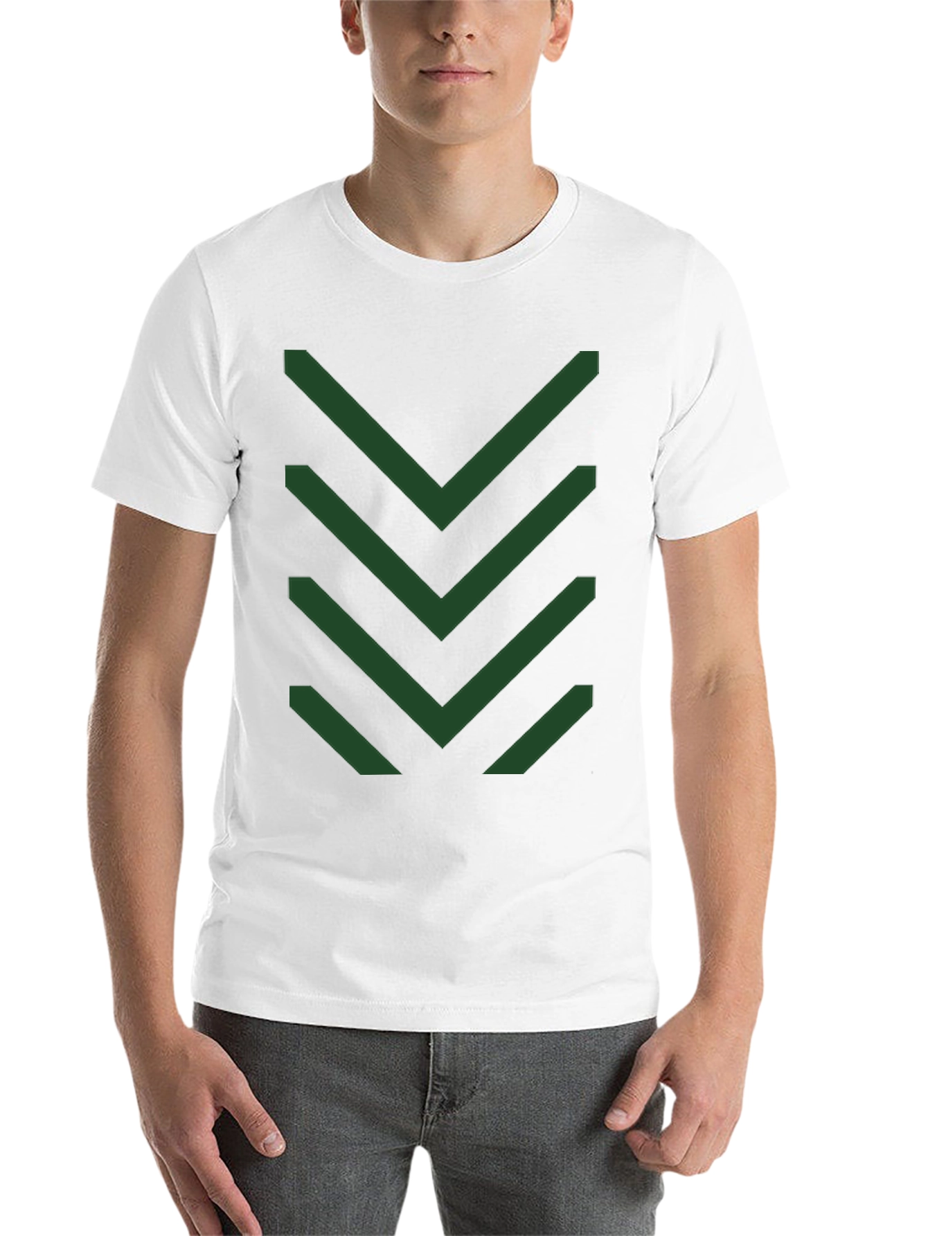 Black Chevron Pattern Tee - Modern Geometric Design view 14