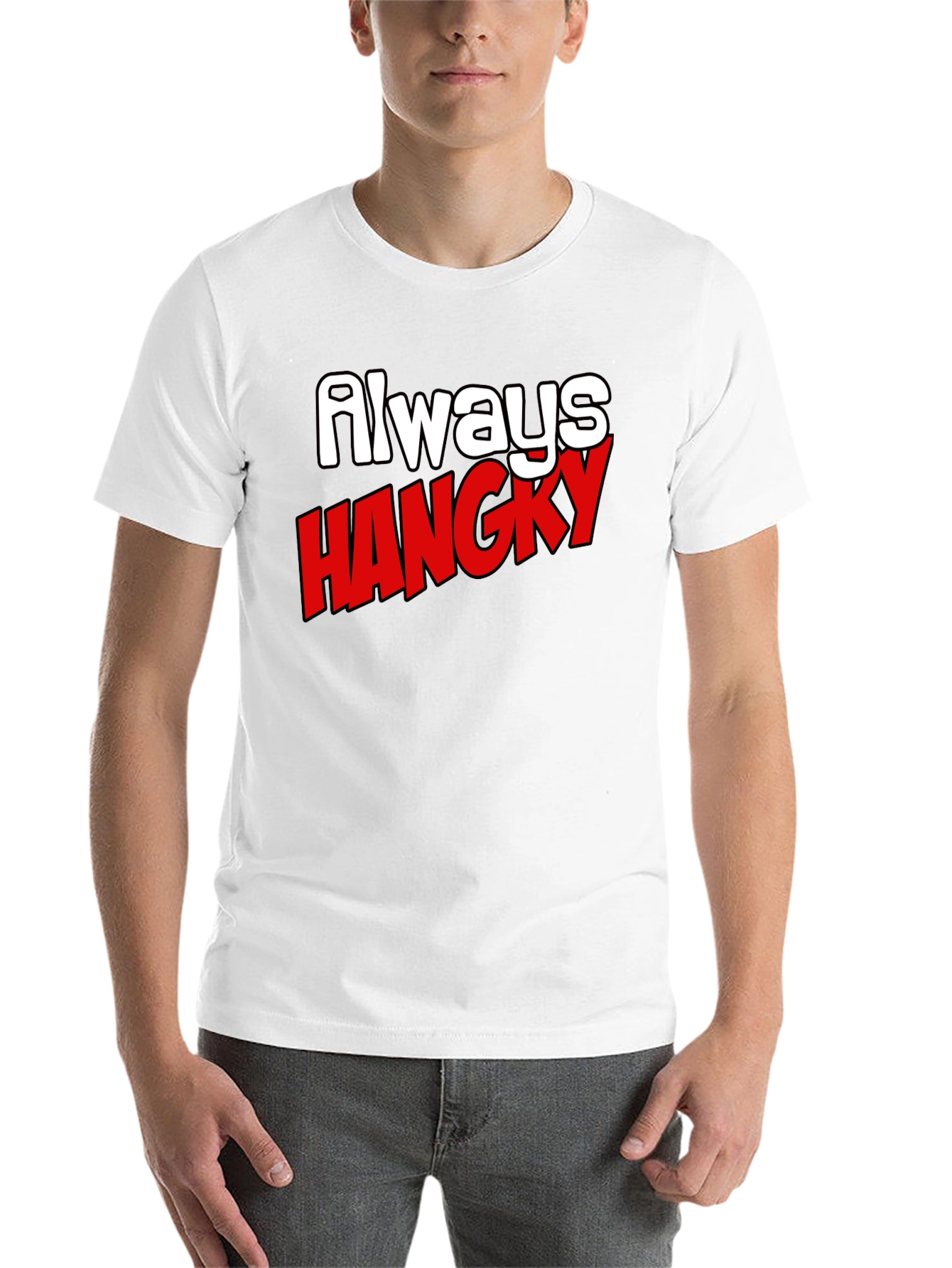 Black Always Hangry Funny Graphic T-Shirt view 14