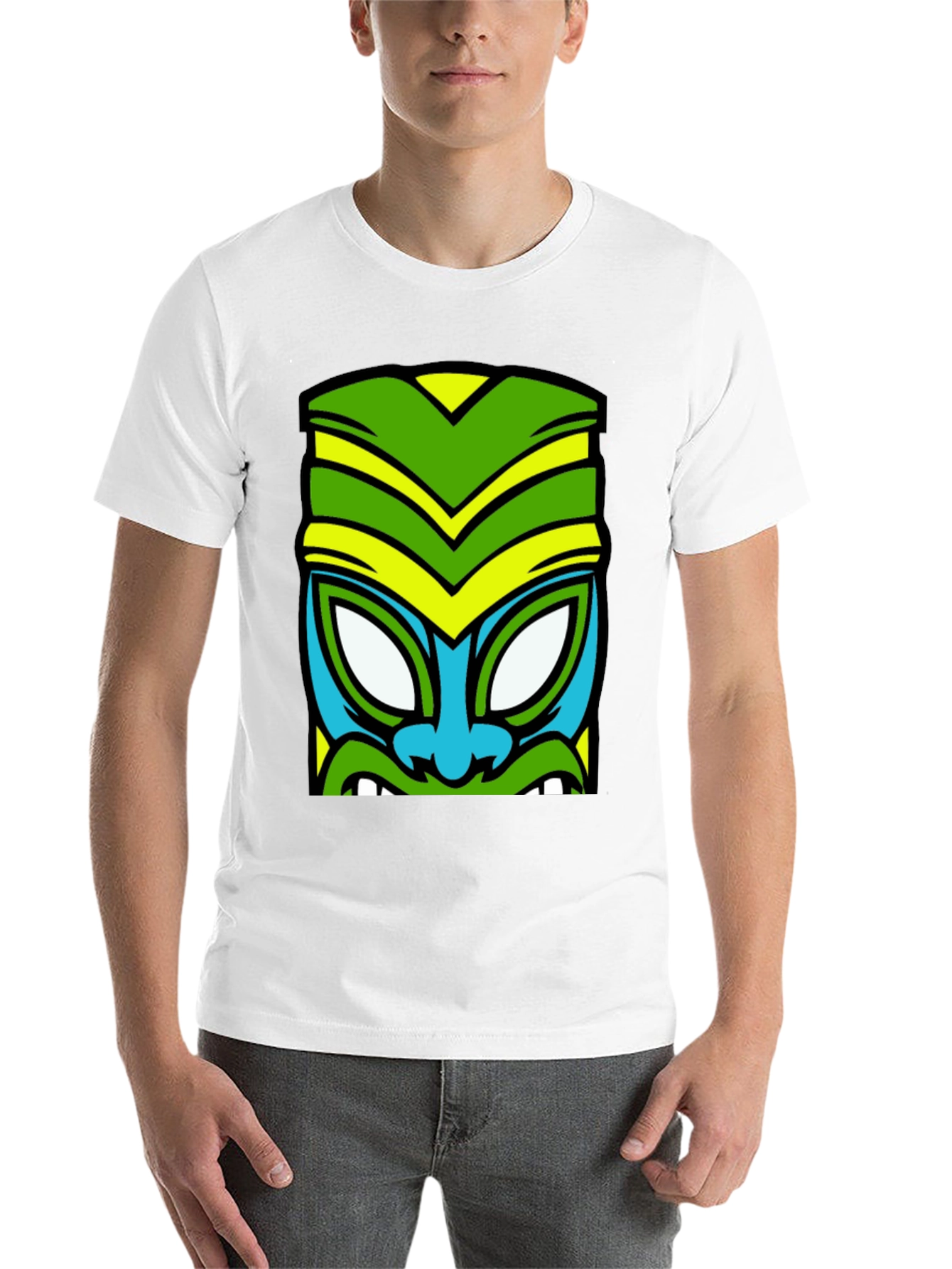 Black Funky Tiki Mask Graphic Tee view 14