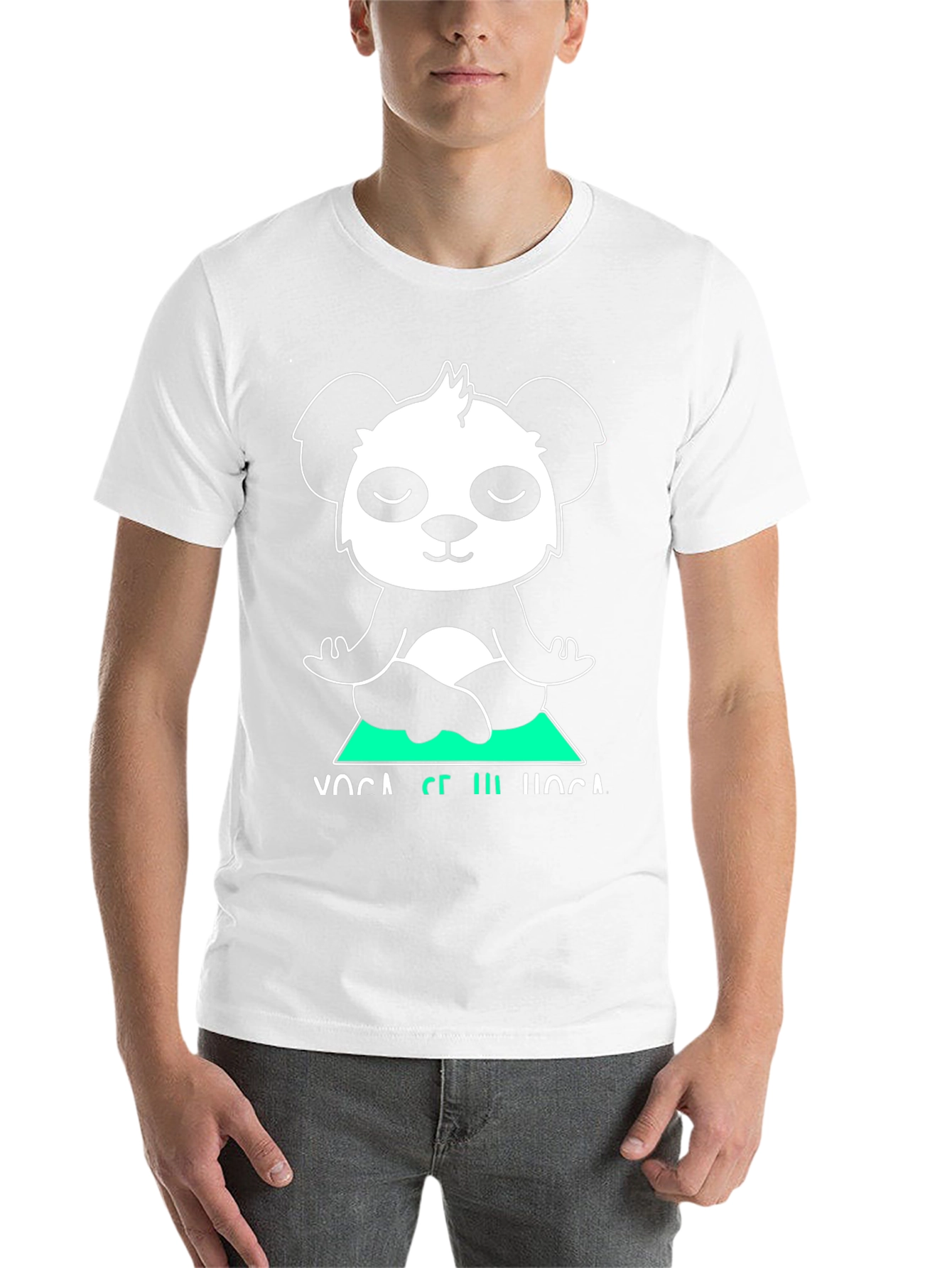 Black Yoga Panda Graphic Tee - Meditating Bear Shirt view 14