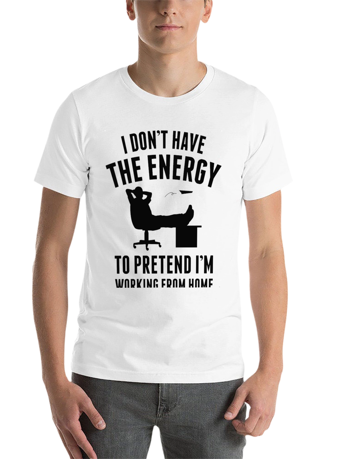 Black Funny Working From Home Graphic Tee - Black view 14