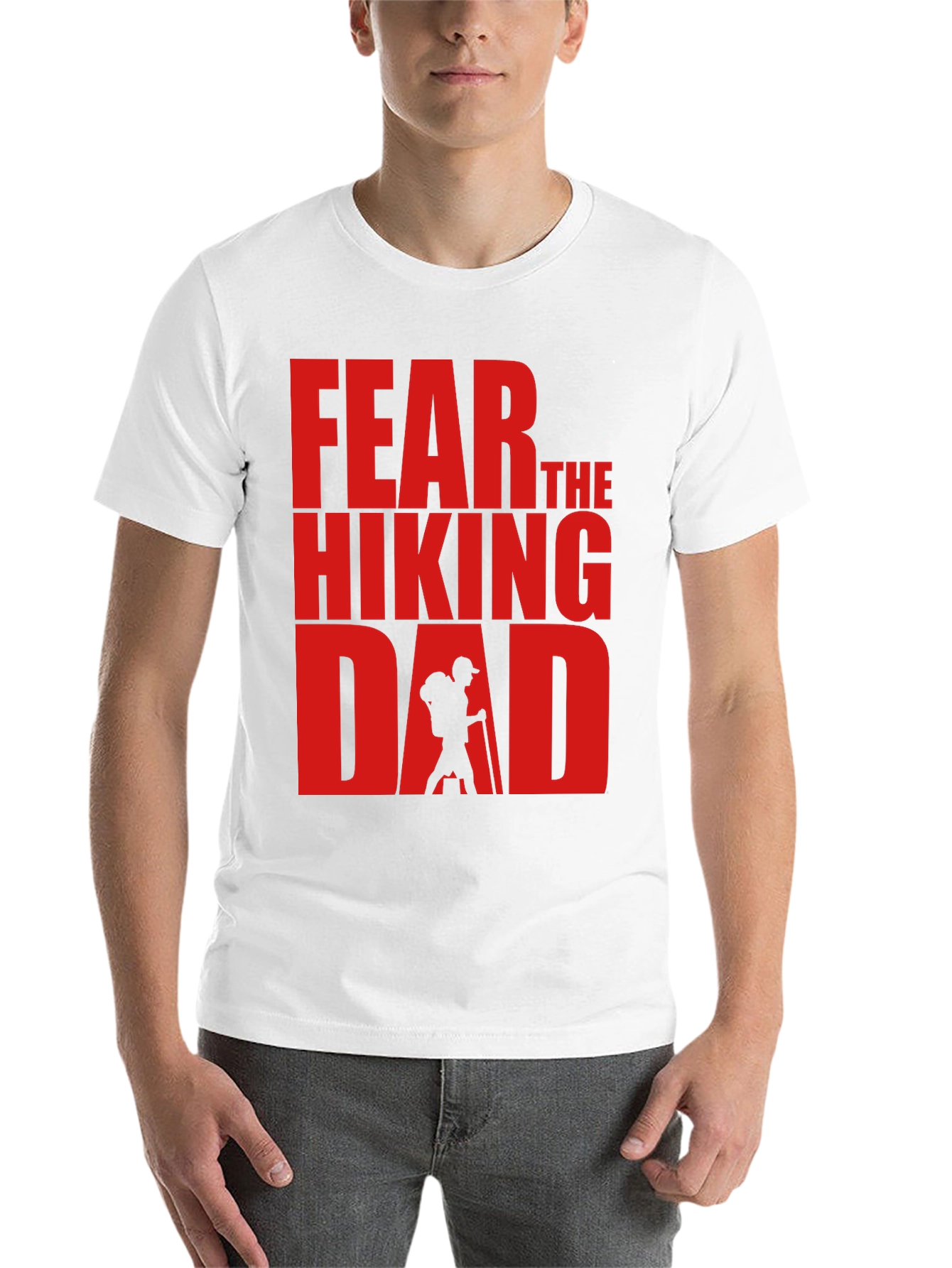 Black Fear The Hiking Dad - Funny T-Shirt view 14