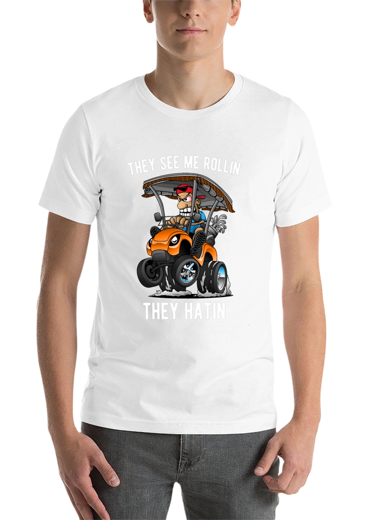 Black Funny "They See Me Rollin'" Graphic Tee view 14