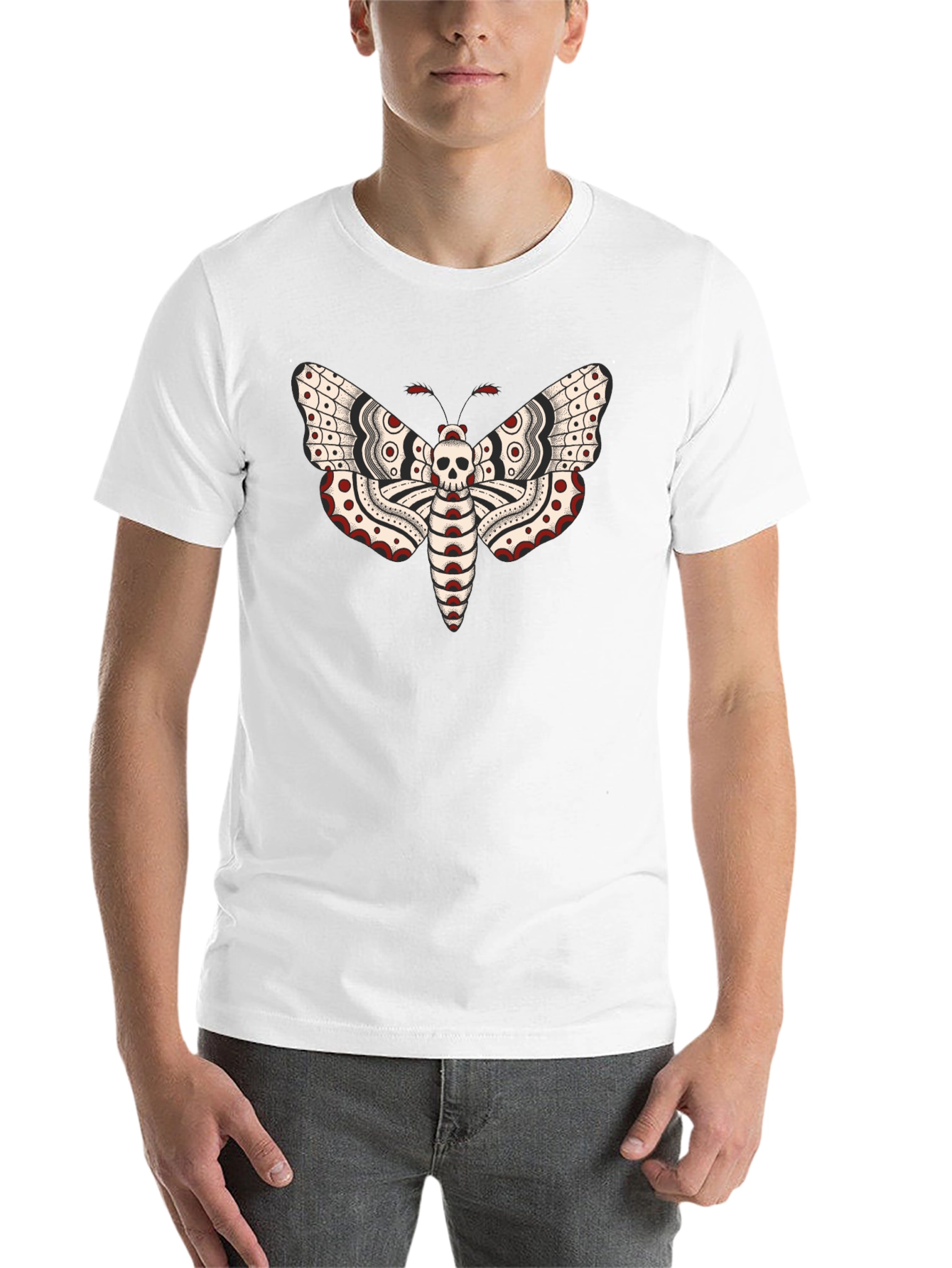 Black Moth Skull Graphic Tee - Black T-Shirt view 14