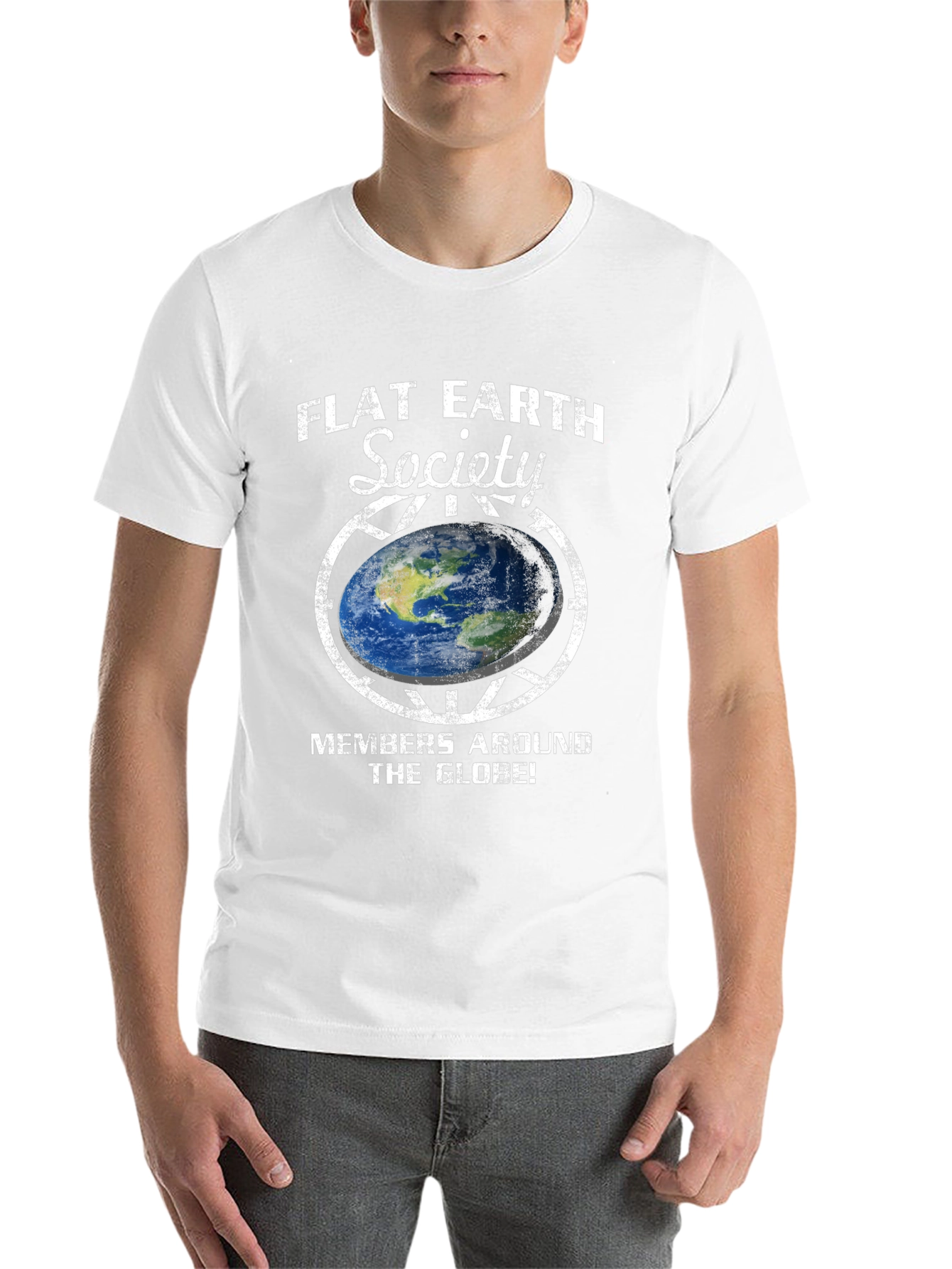 Black Flat Earth Society Graphic T-Shirt view 14
