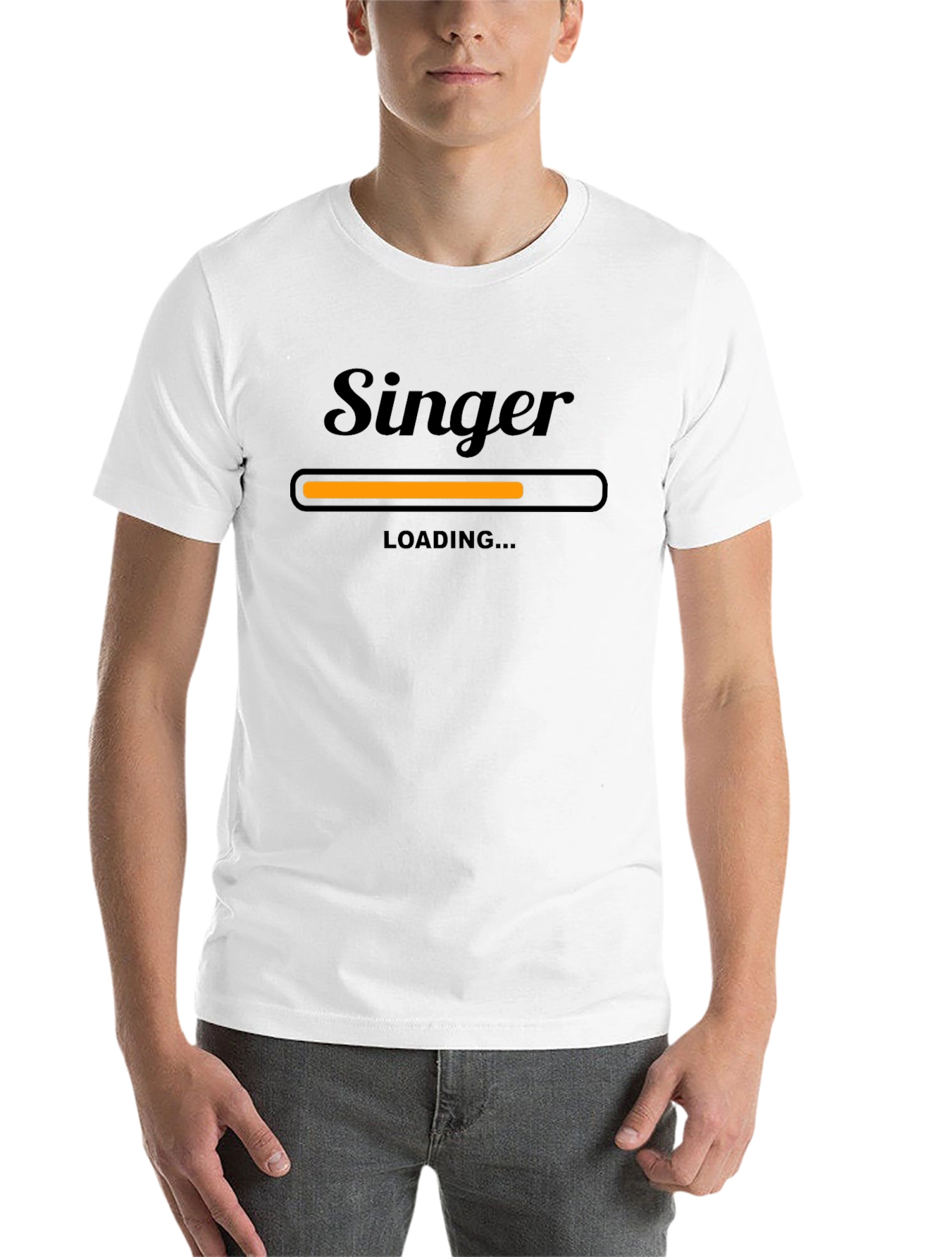 Black Singer Loading T-Shirt - Musician Humor Tee view 14