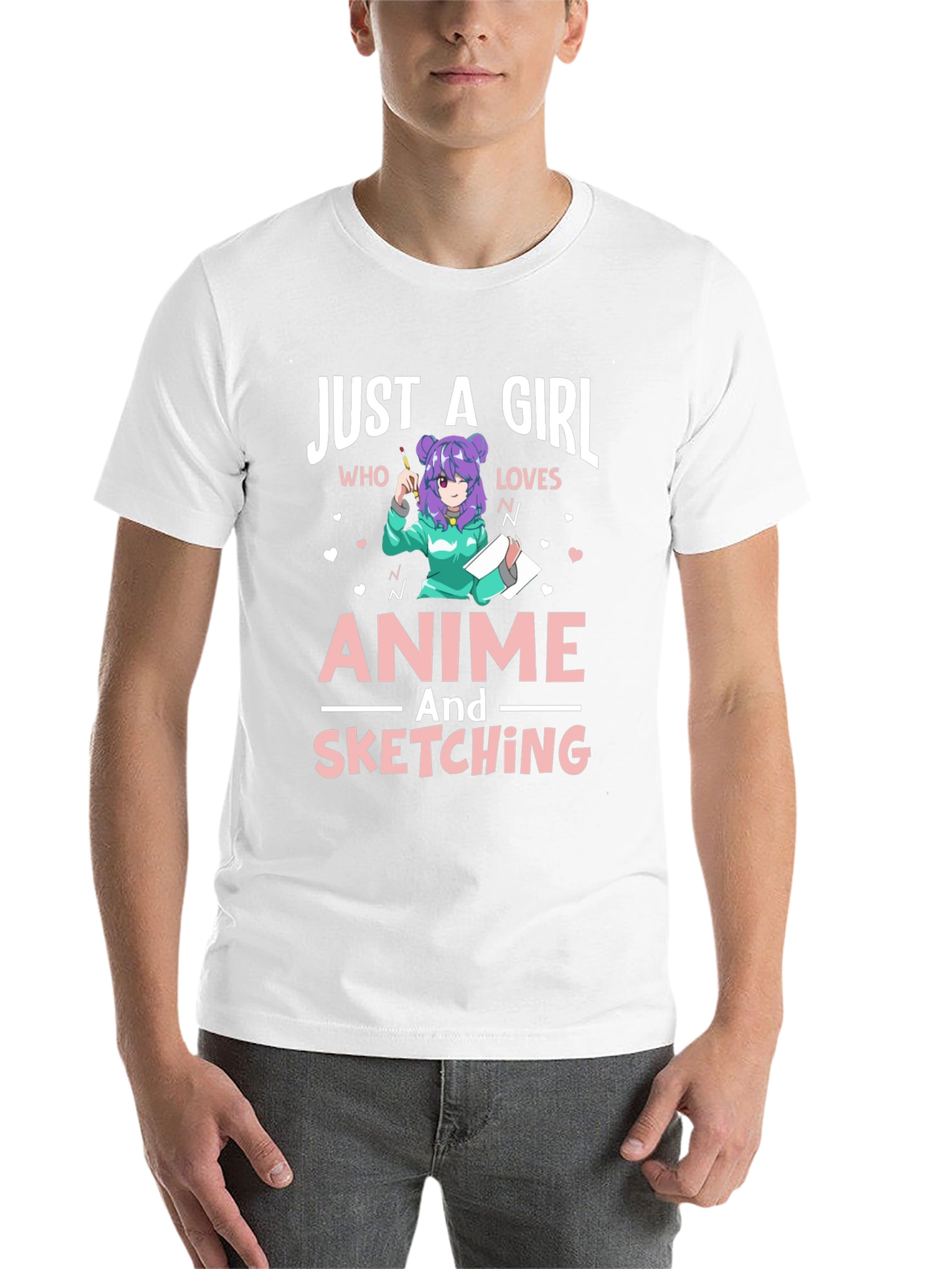 Black Anime & Sketching Girl's T-Shirt view 14