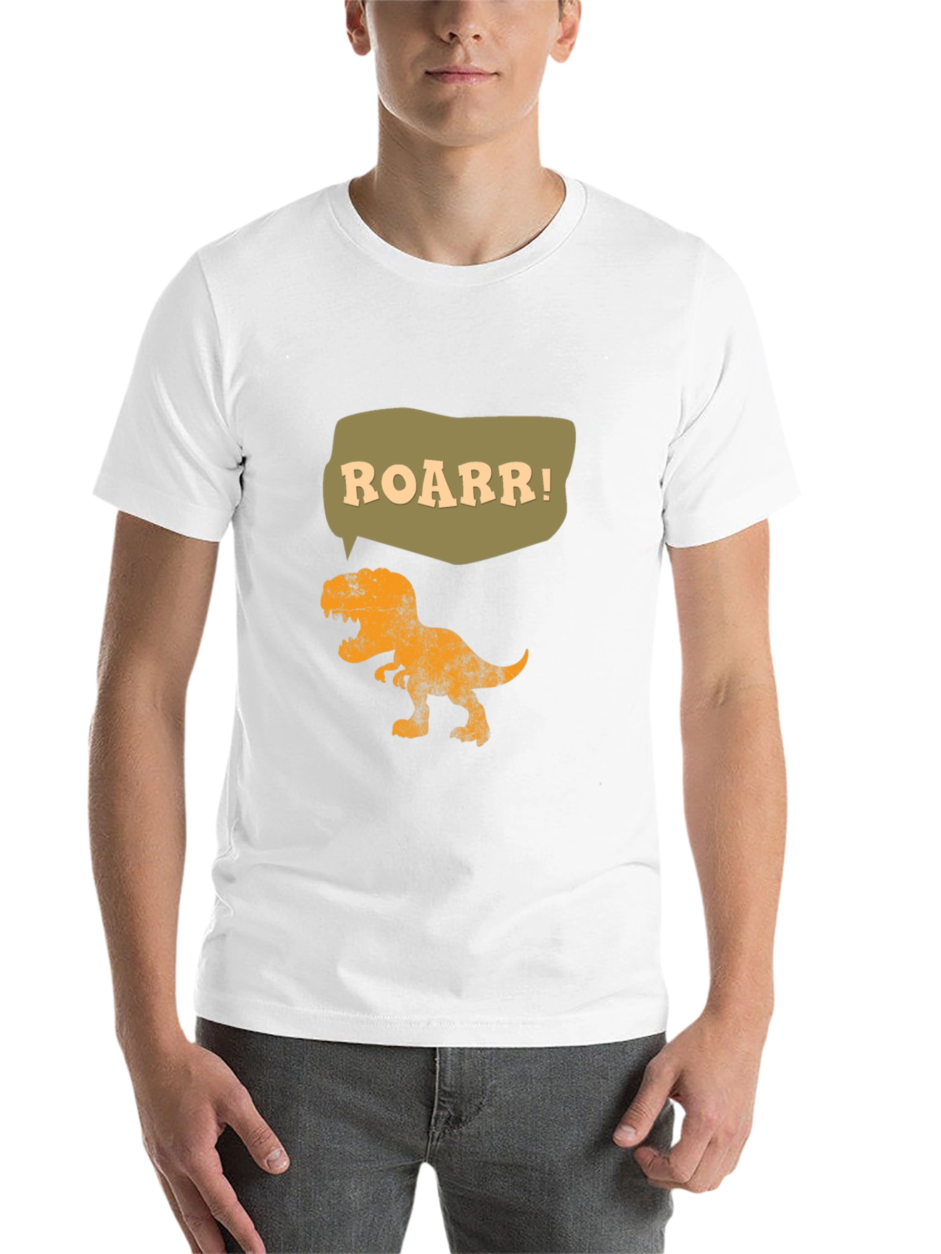 Black Roarr! Dinosaur Graphic Tee - Black Cotton T-Shirt view 14