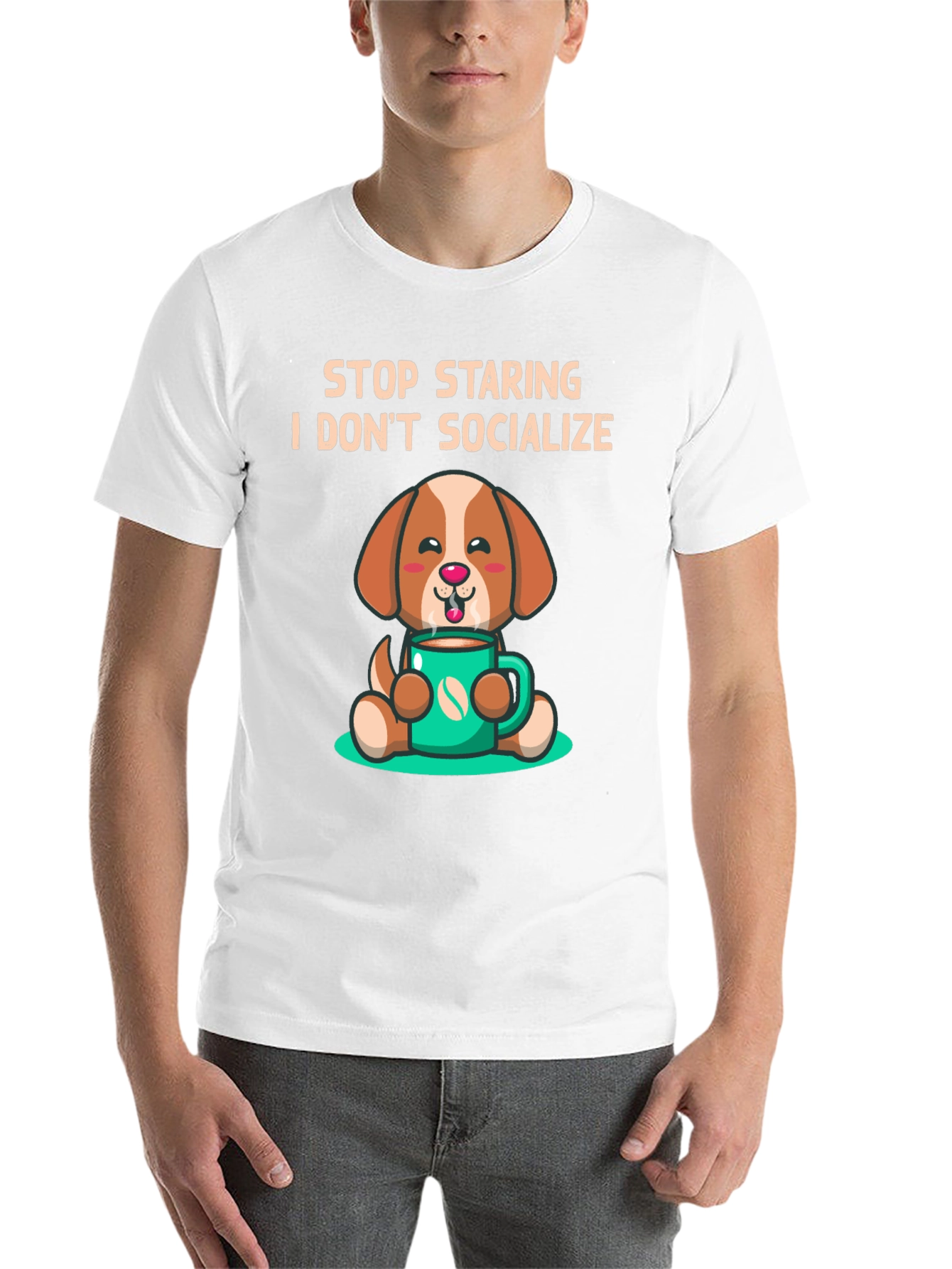 Black Funny Dog Coffee Graphic T-Shirt view 14